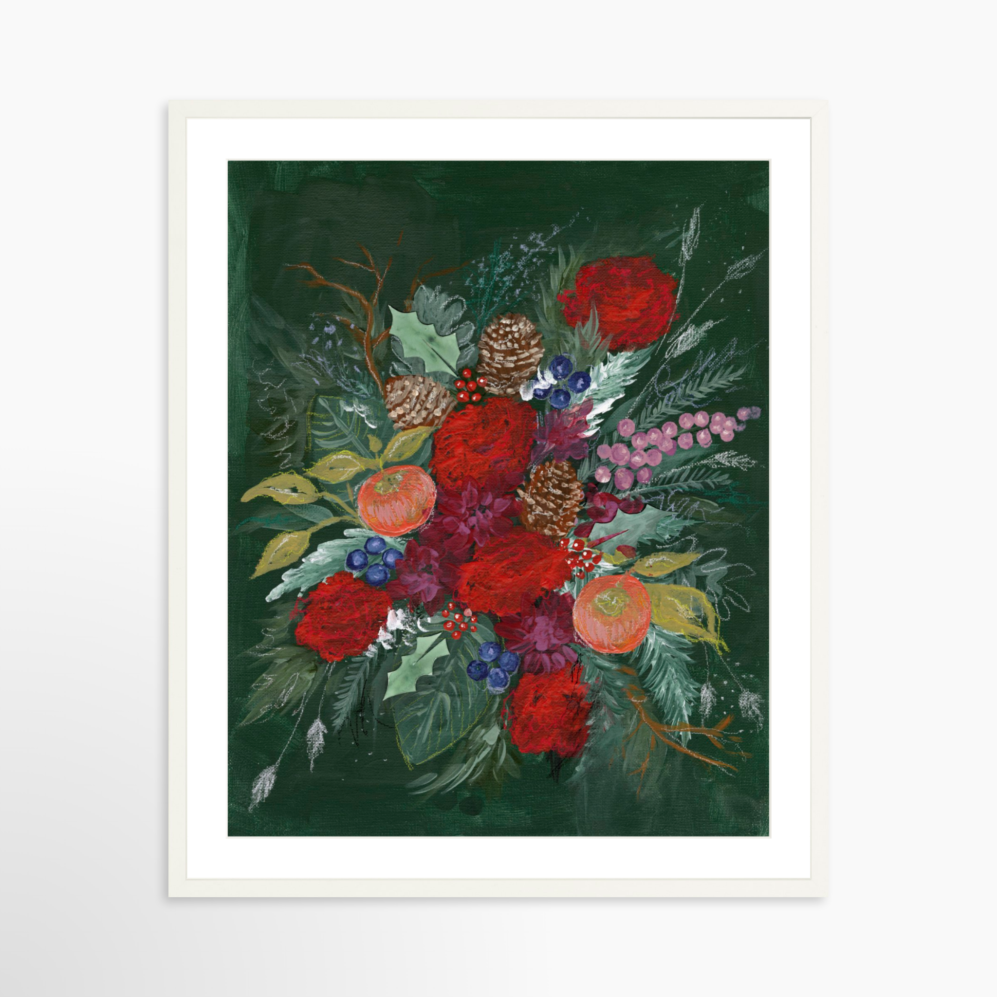 24x30 / White Frame + White Mat