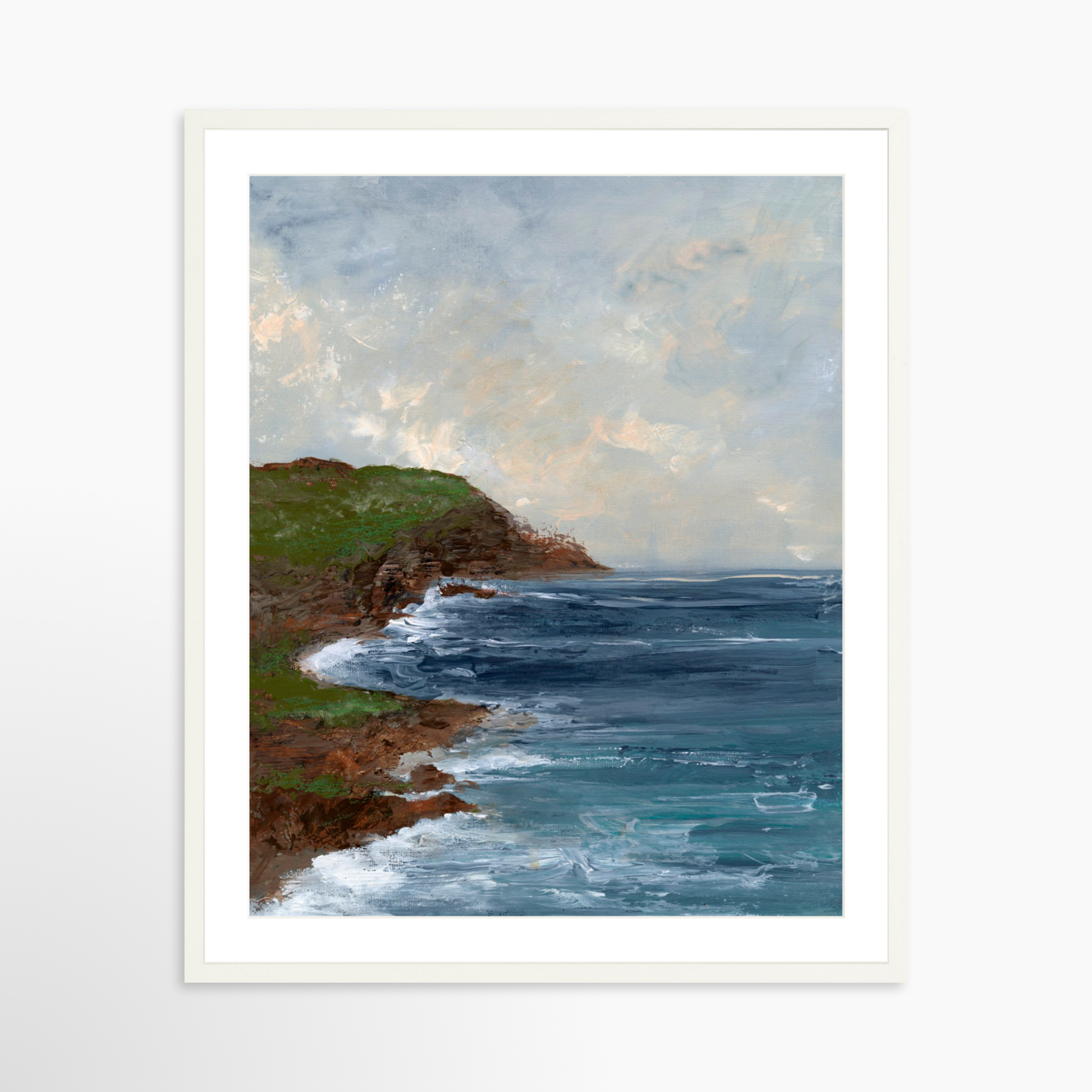 24x30 / White Frame + White Mat