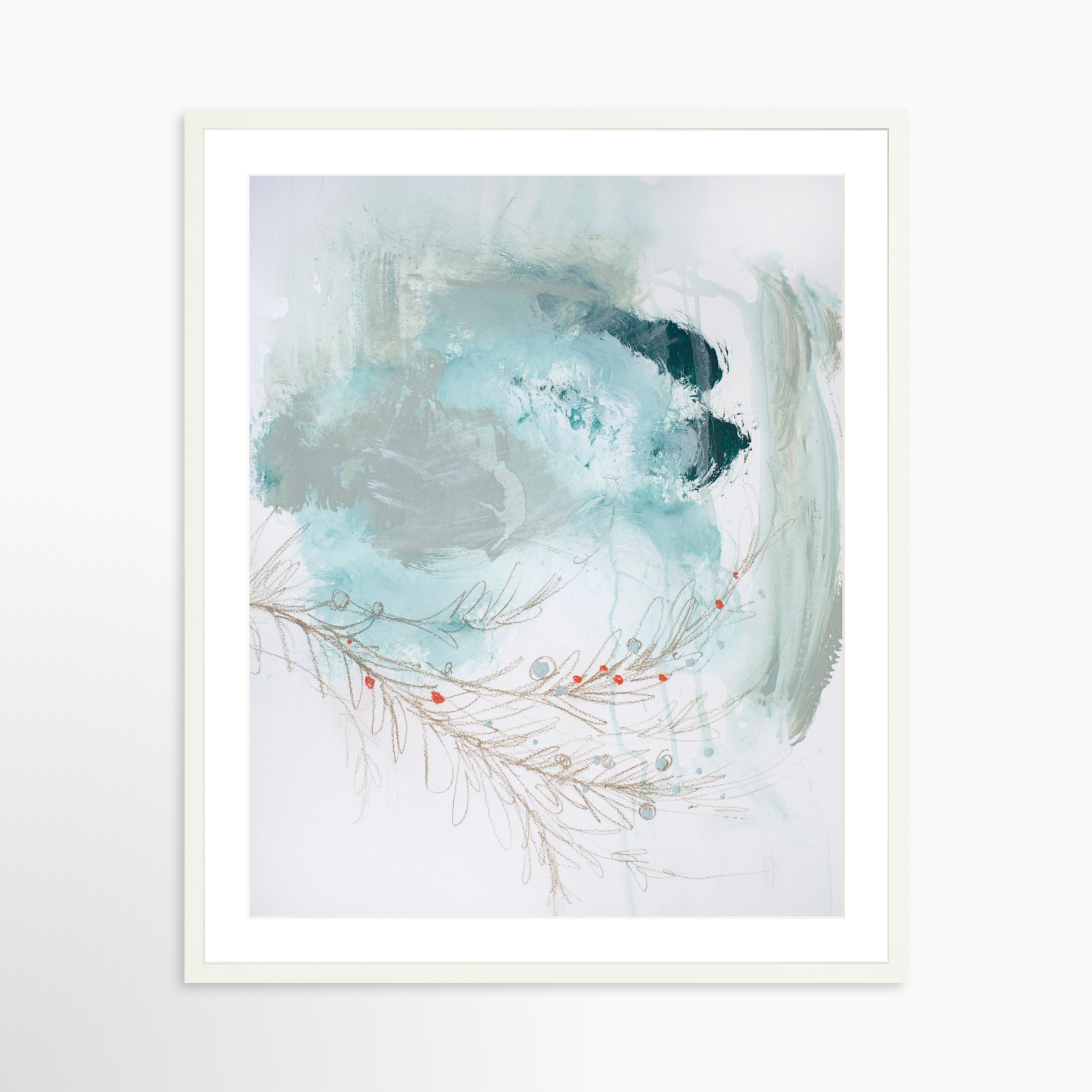24x30 / White Frame + White Mat