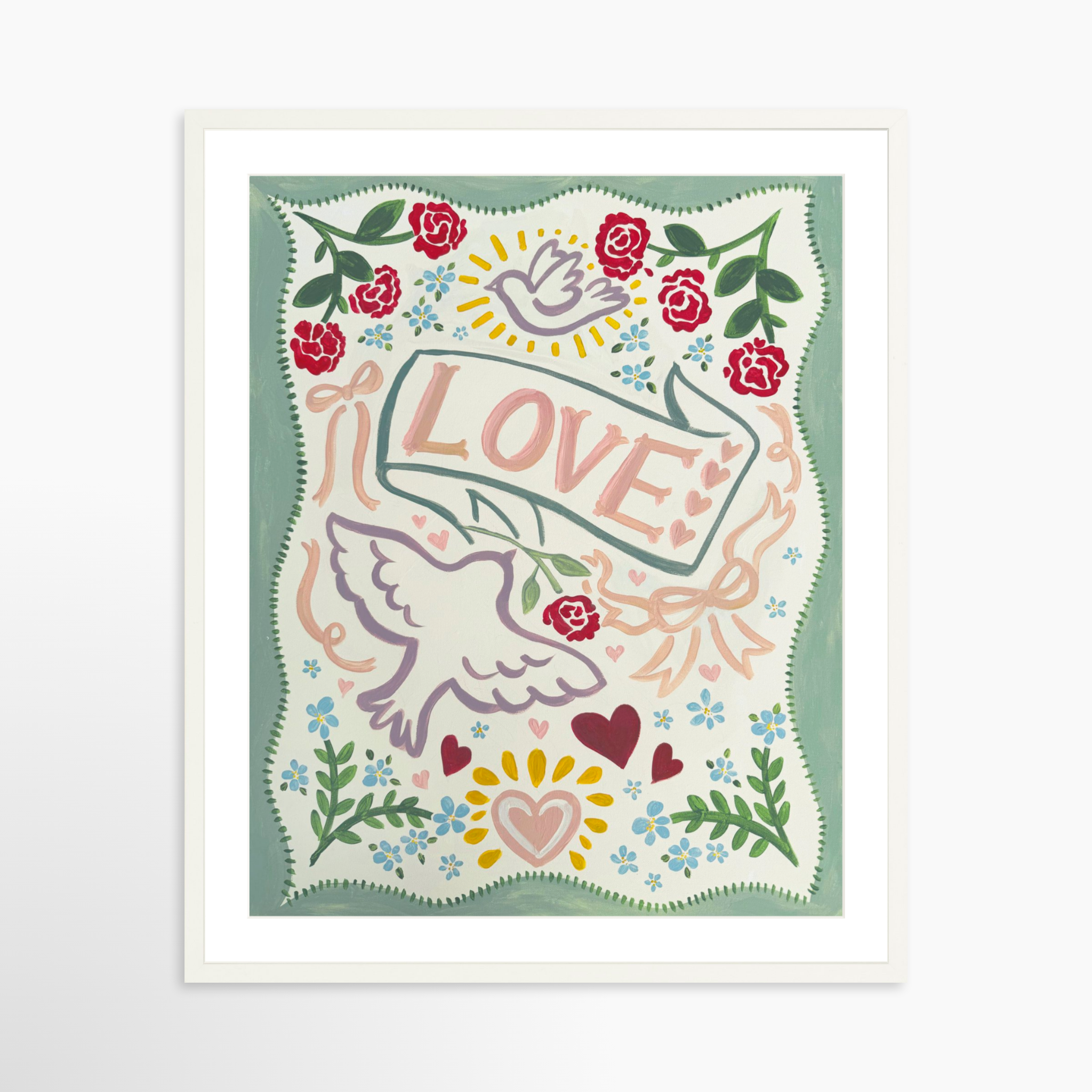 24x30 / White Frame + White Mat