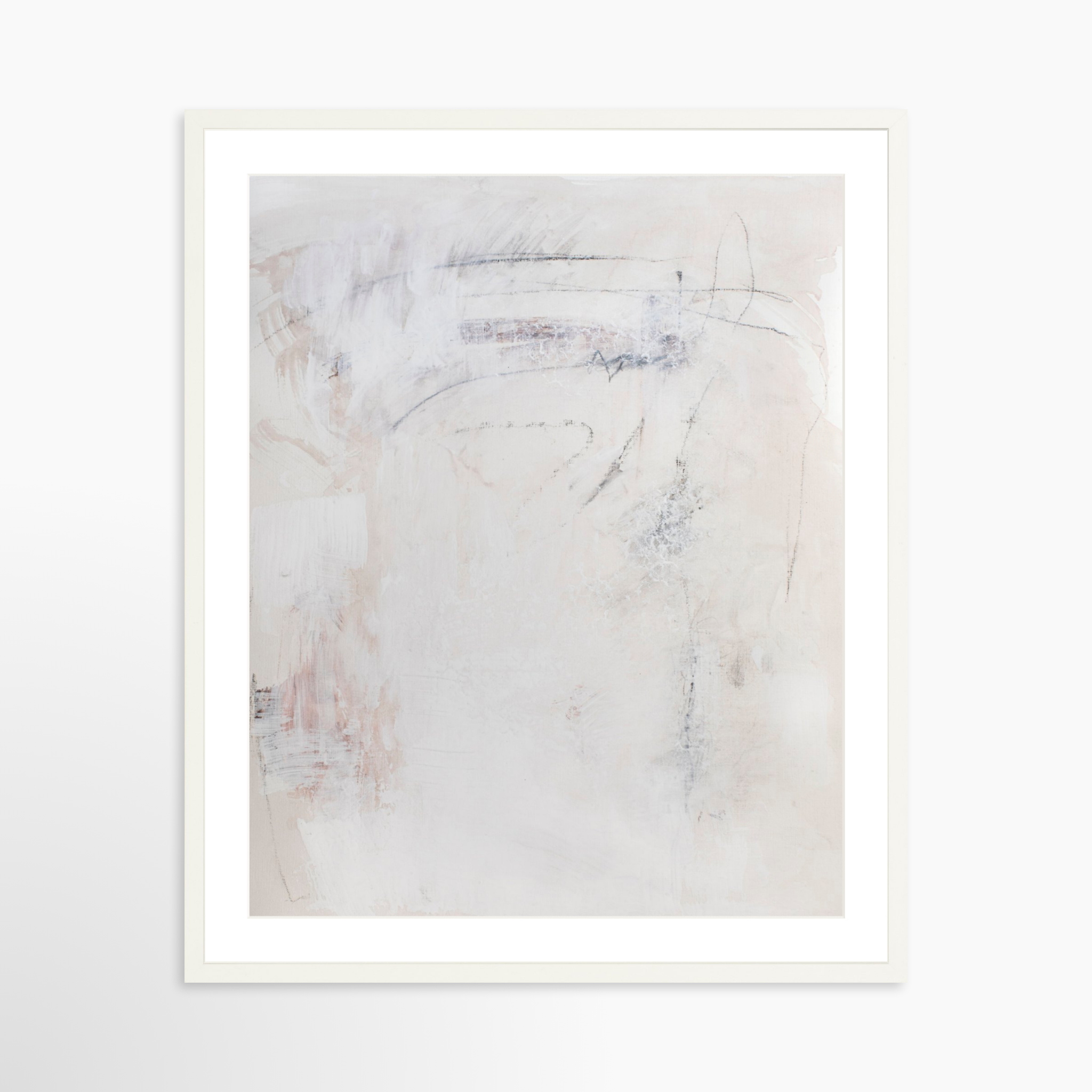 24x30 / White Frame + White Mat
