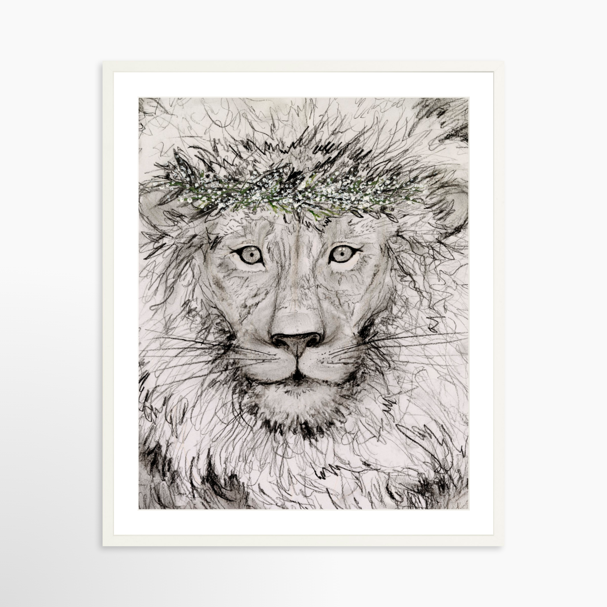 24x30 / White Frame + White Mat