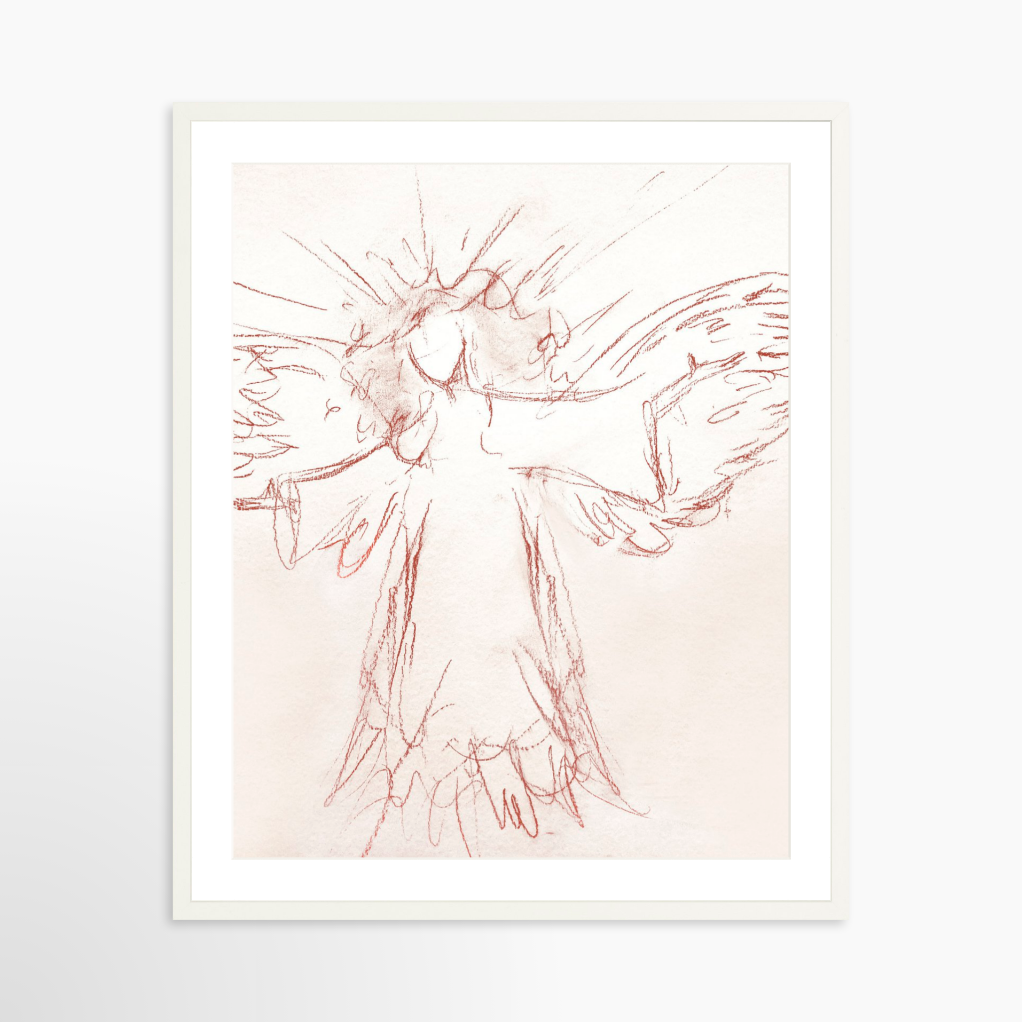 24x30 / White Frame + White Mat