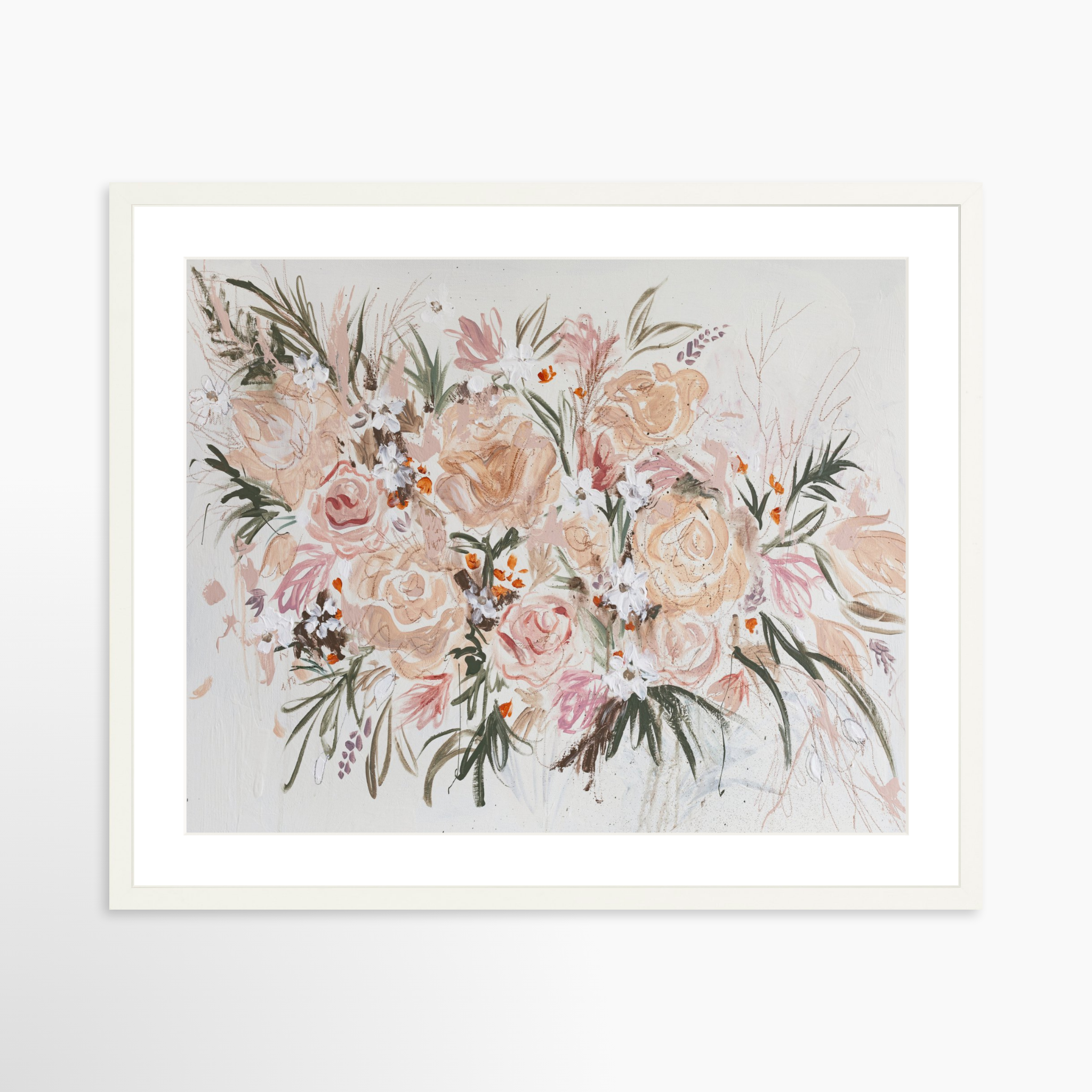 25x20 / White Frame + White Mat