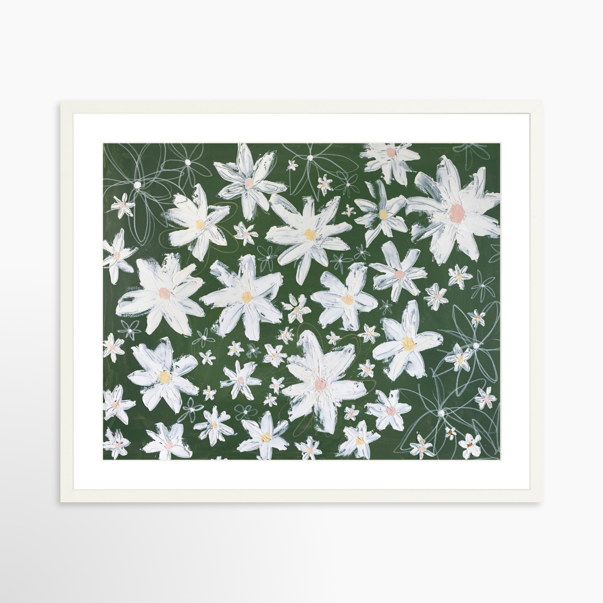 25x20 / White Frame + White Mat