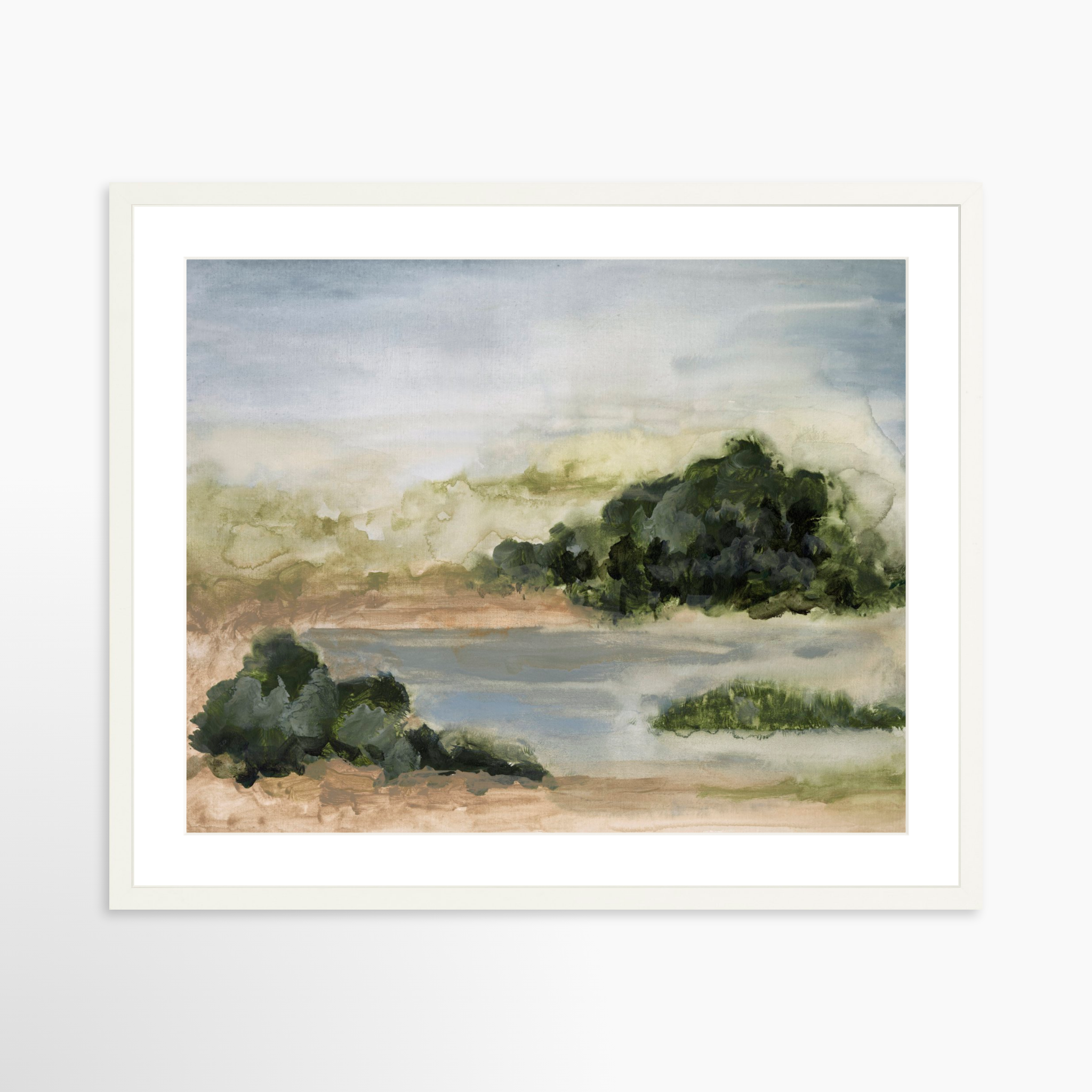 25x20 / White Frame + White Mat