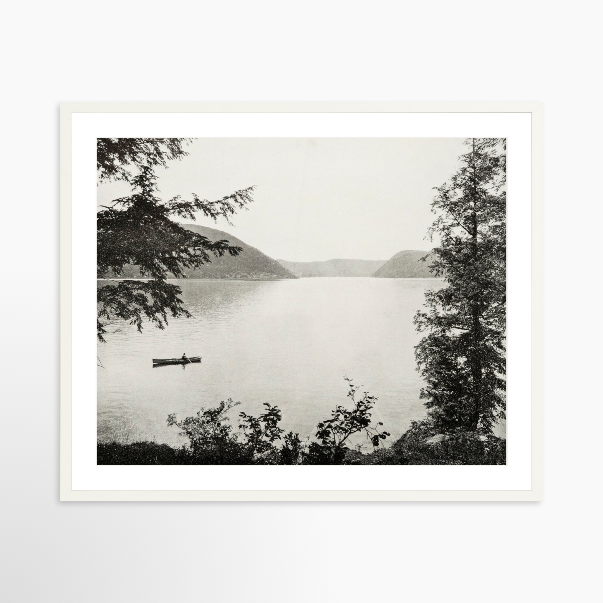 30x24 / White Frame + White Mat