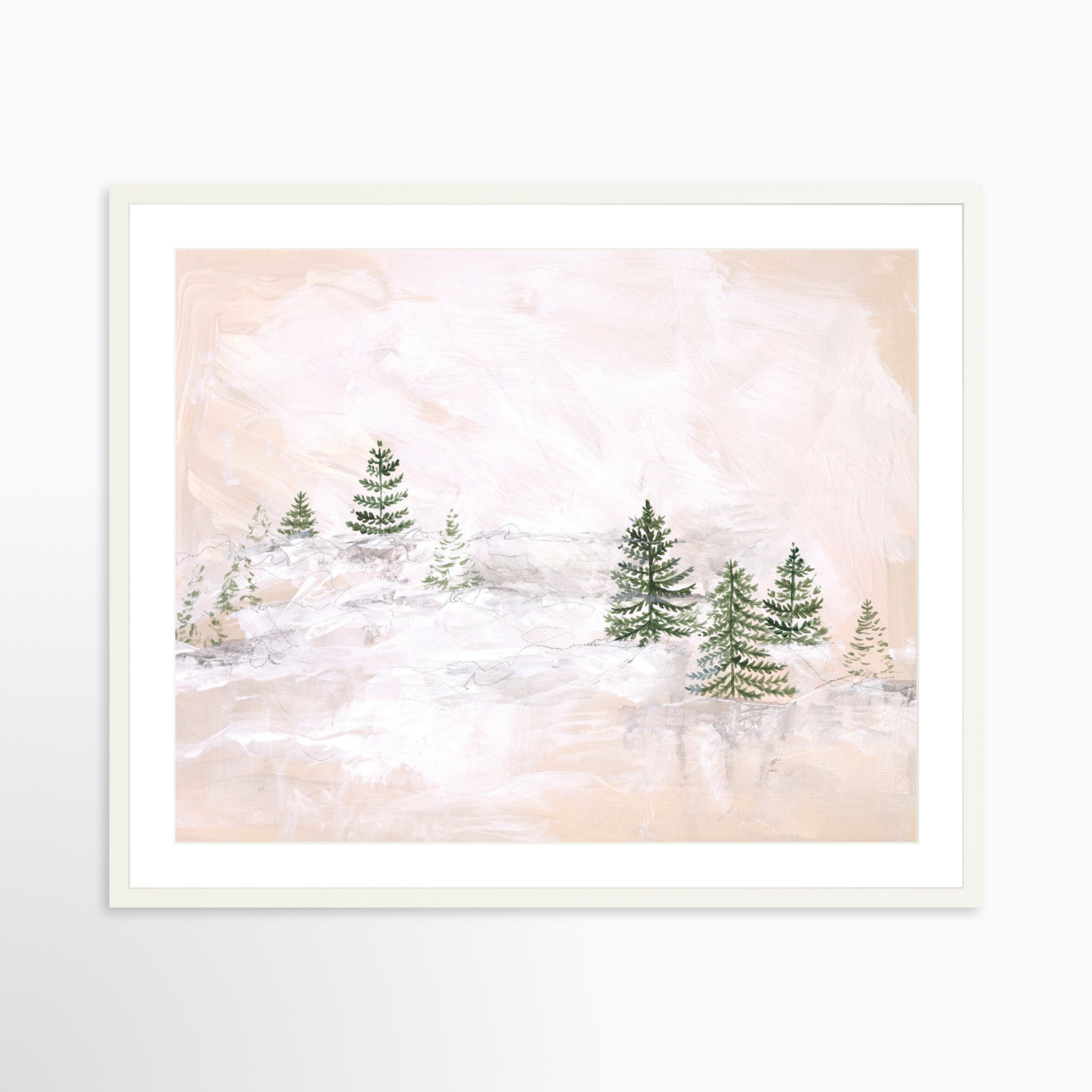 30x24 / White Frame + White Mat