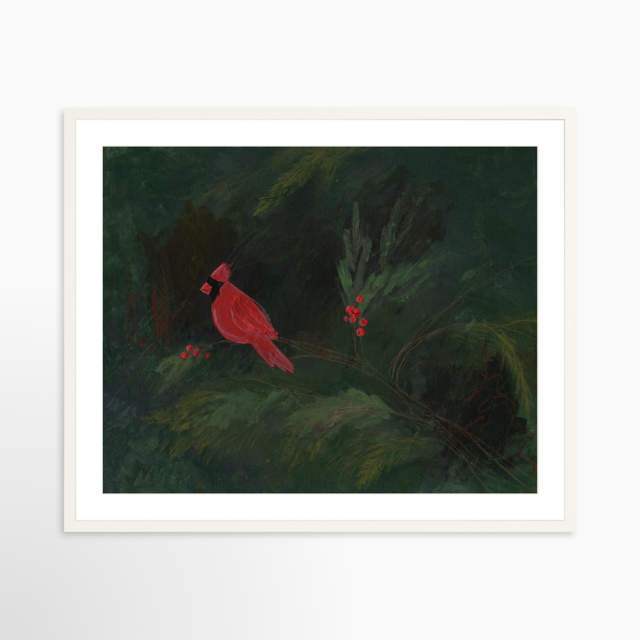 30x24 / White Frame + White Mat