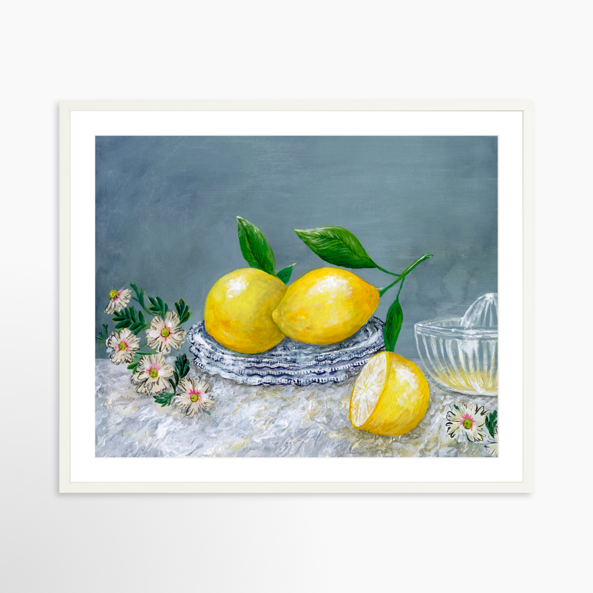 30x24 / White Frame + White Mat