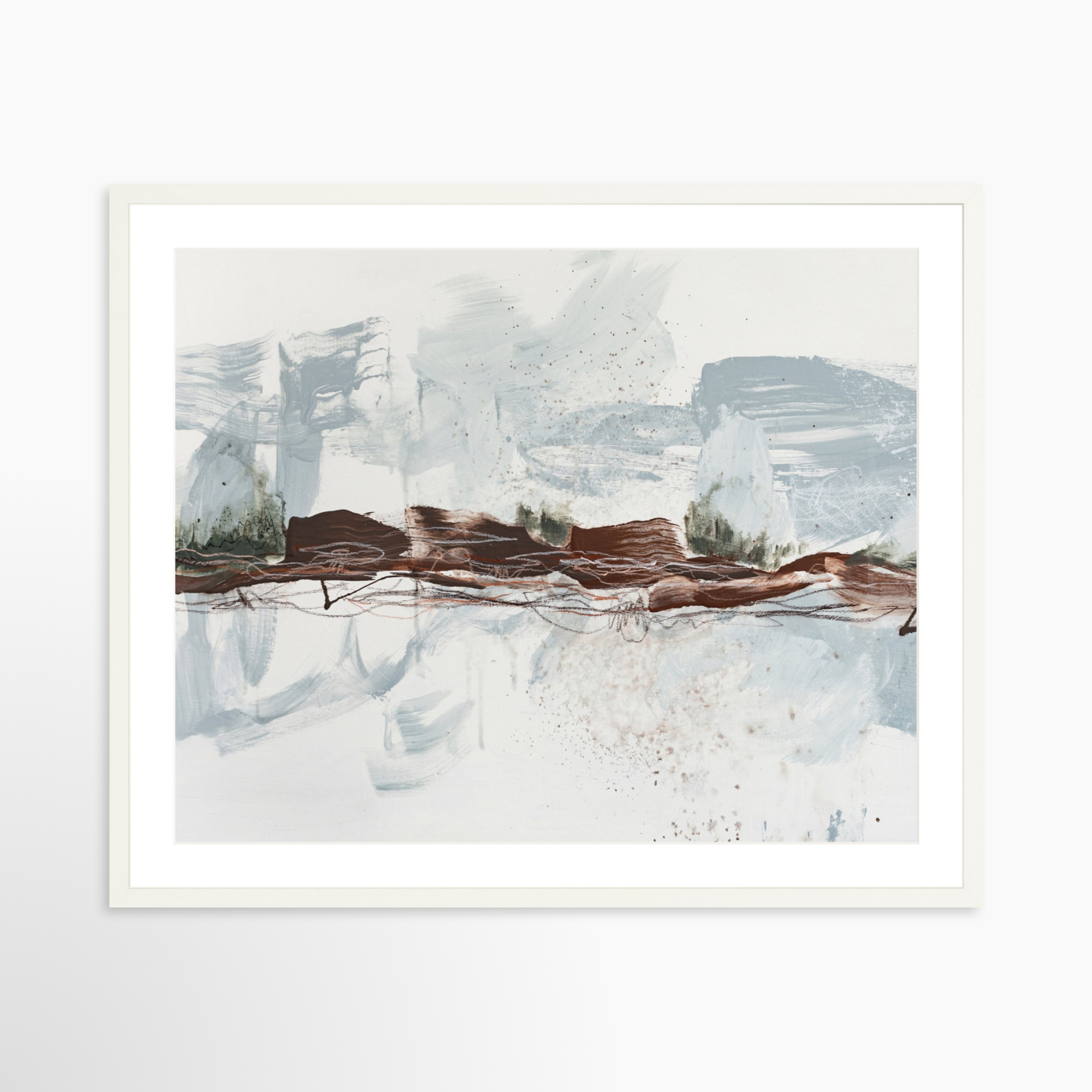 30x24 / White Frame + White Mat