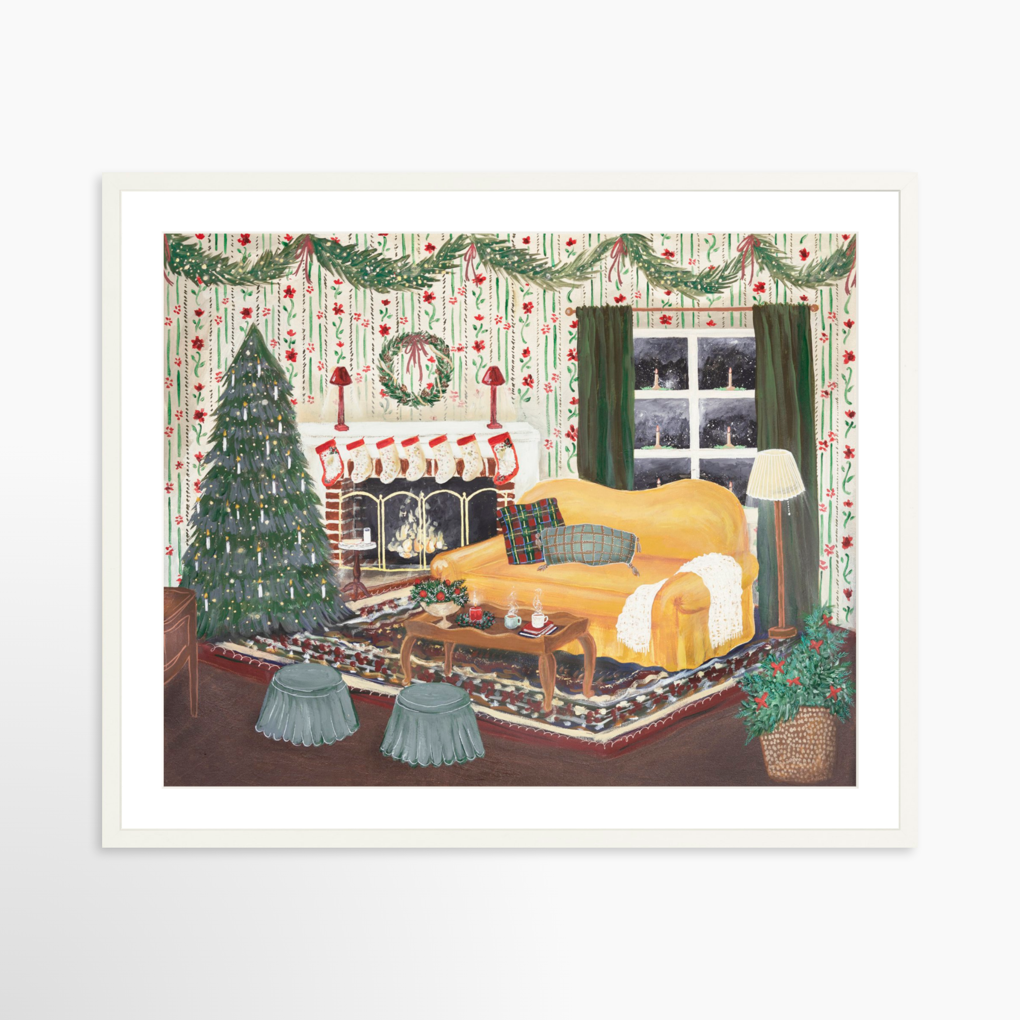 30x24 / White Frame + White Mat