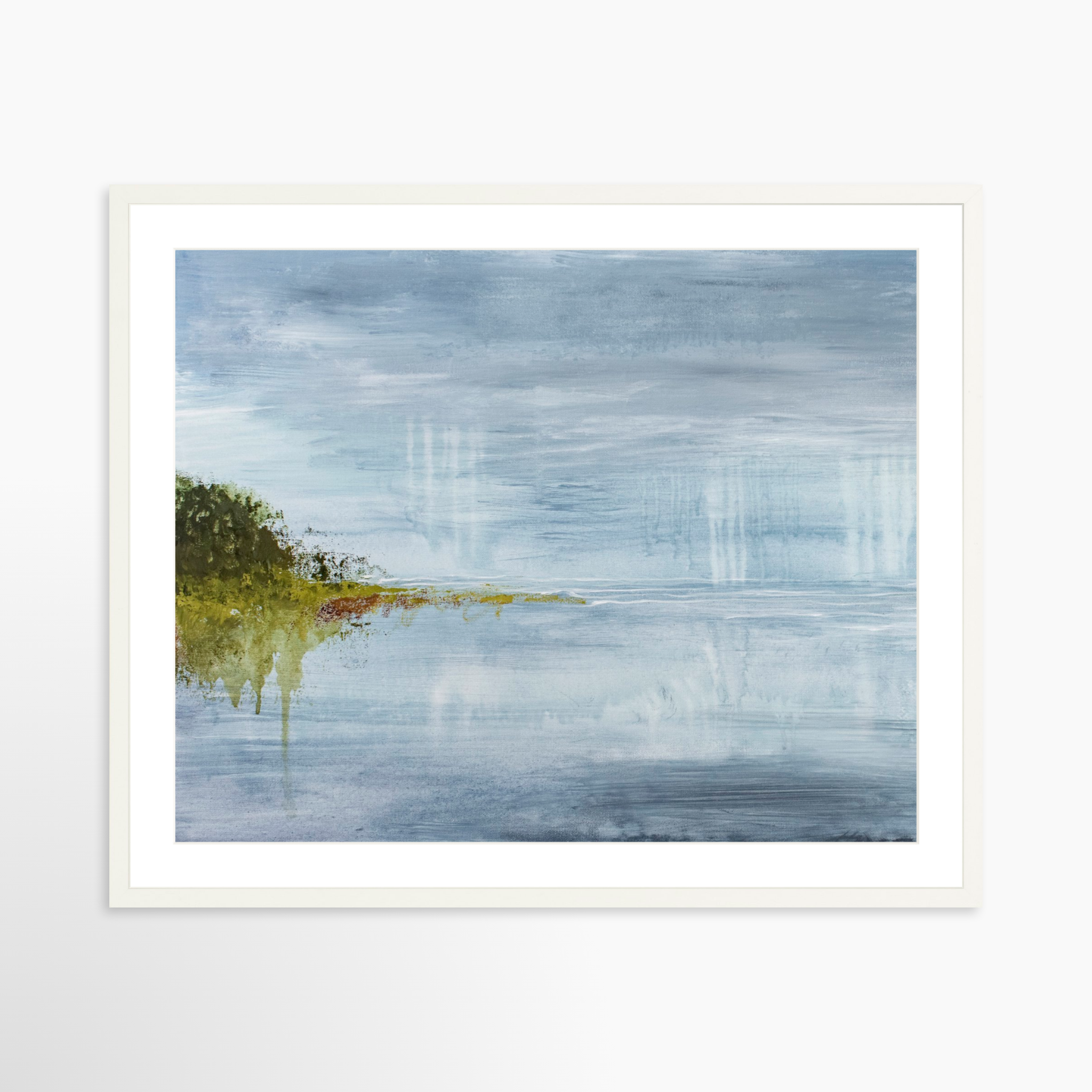 30x24 / White Frame + White Mat