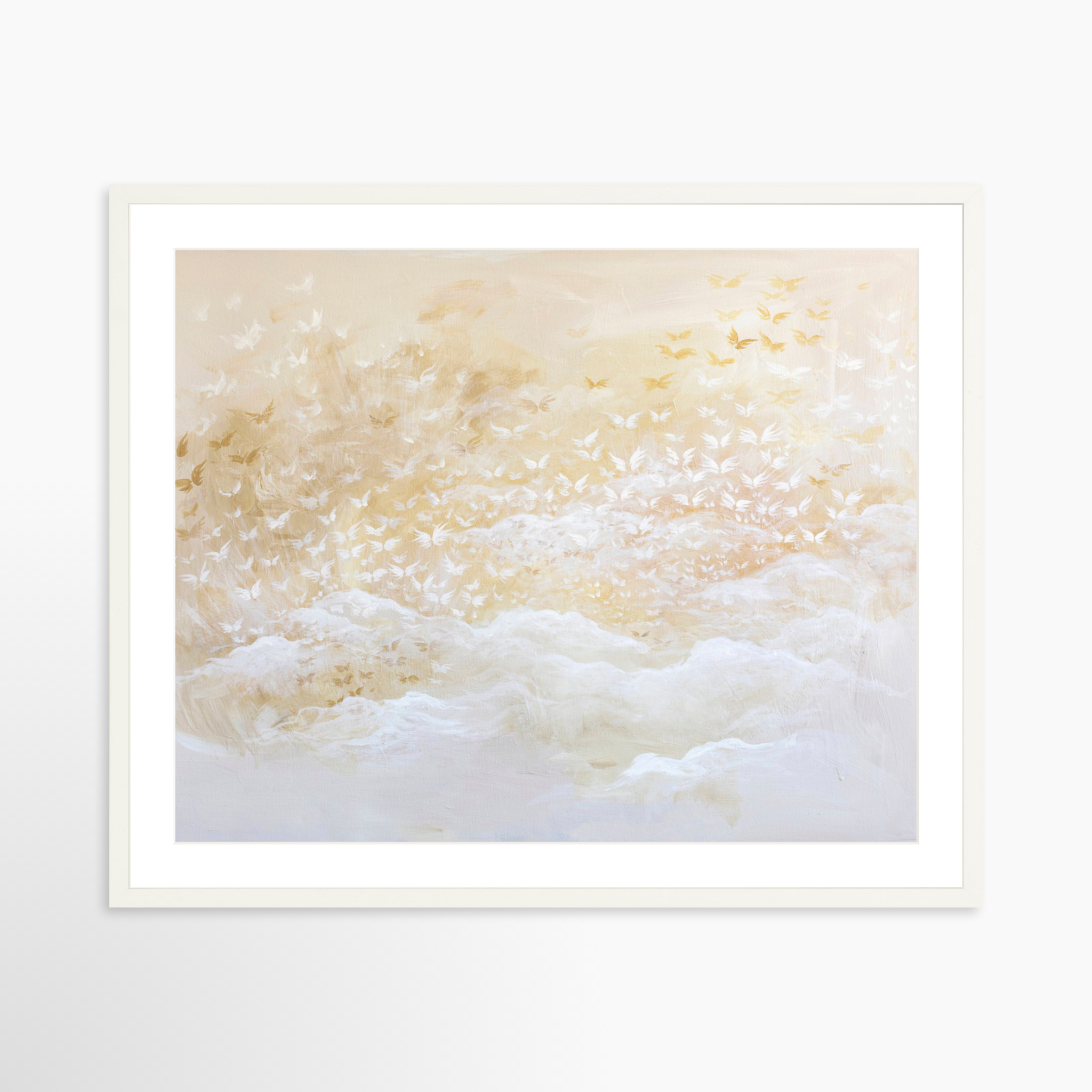 30x24 / White Frame + White Mat
