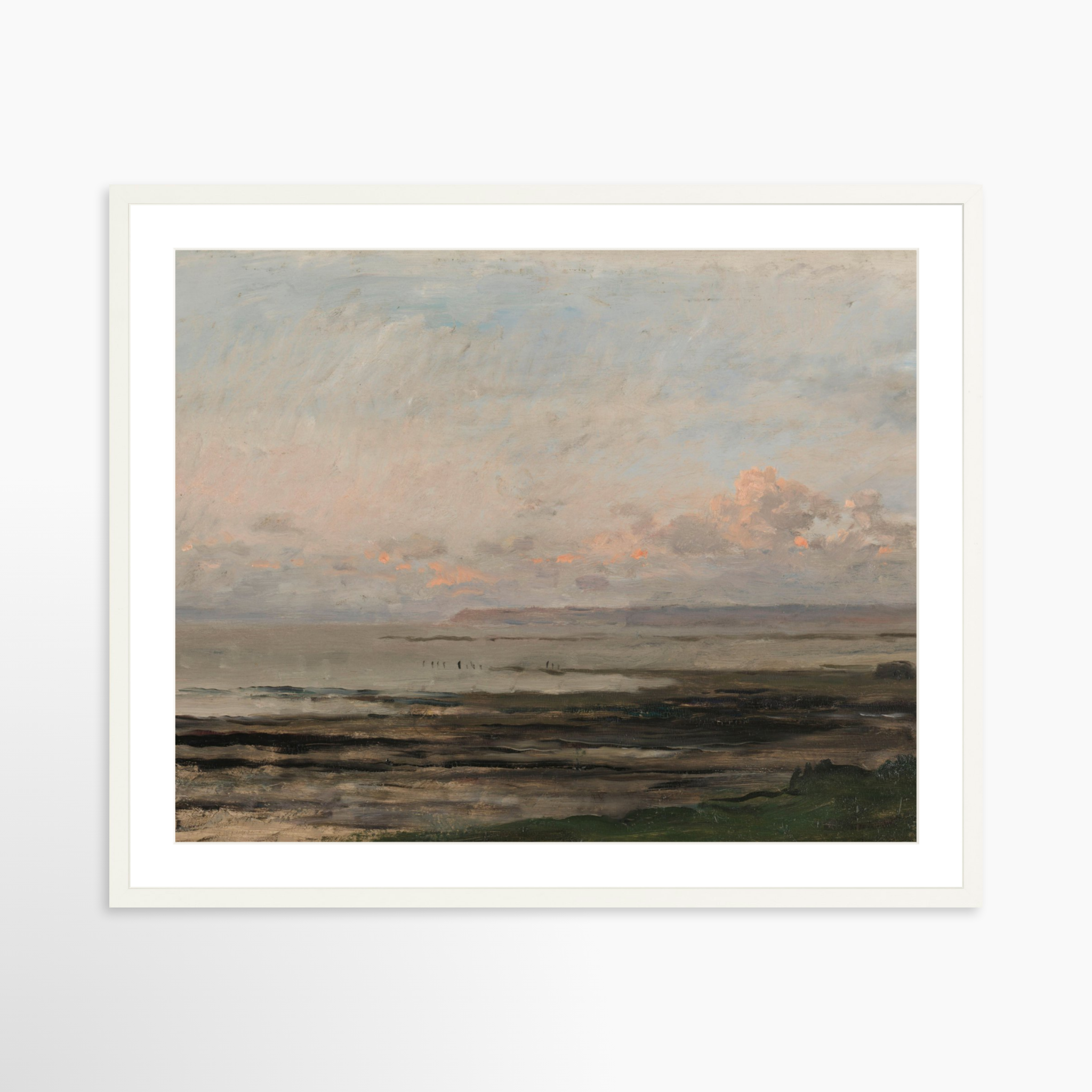 30x24 / White Frame + White Mat