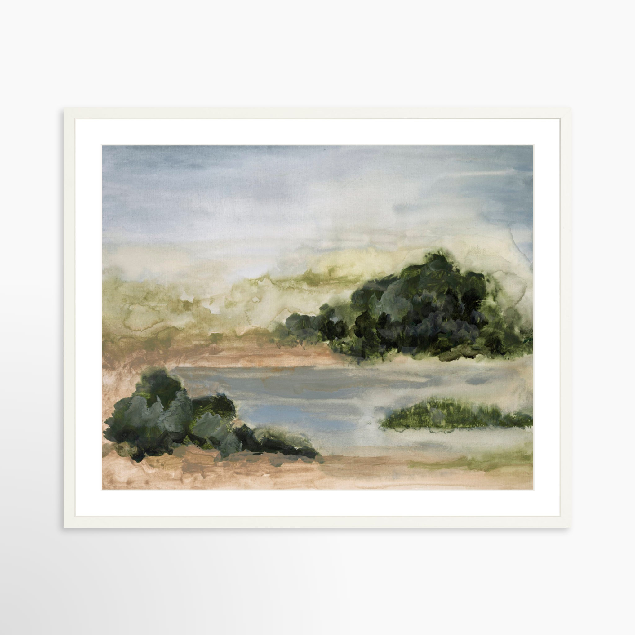 30x24 / White Frame + White Mat