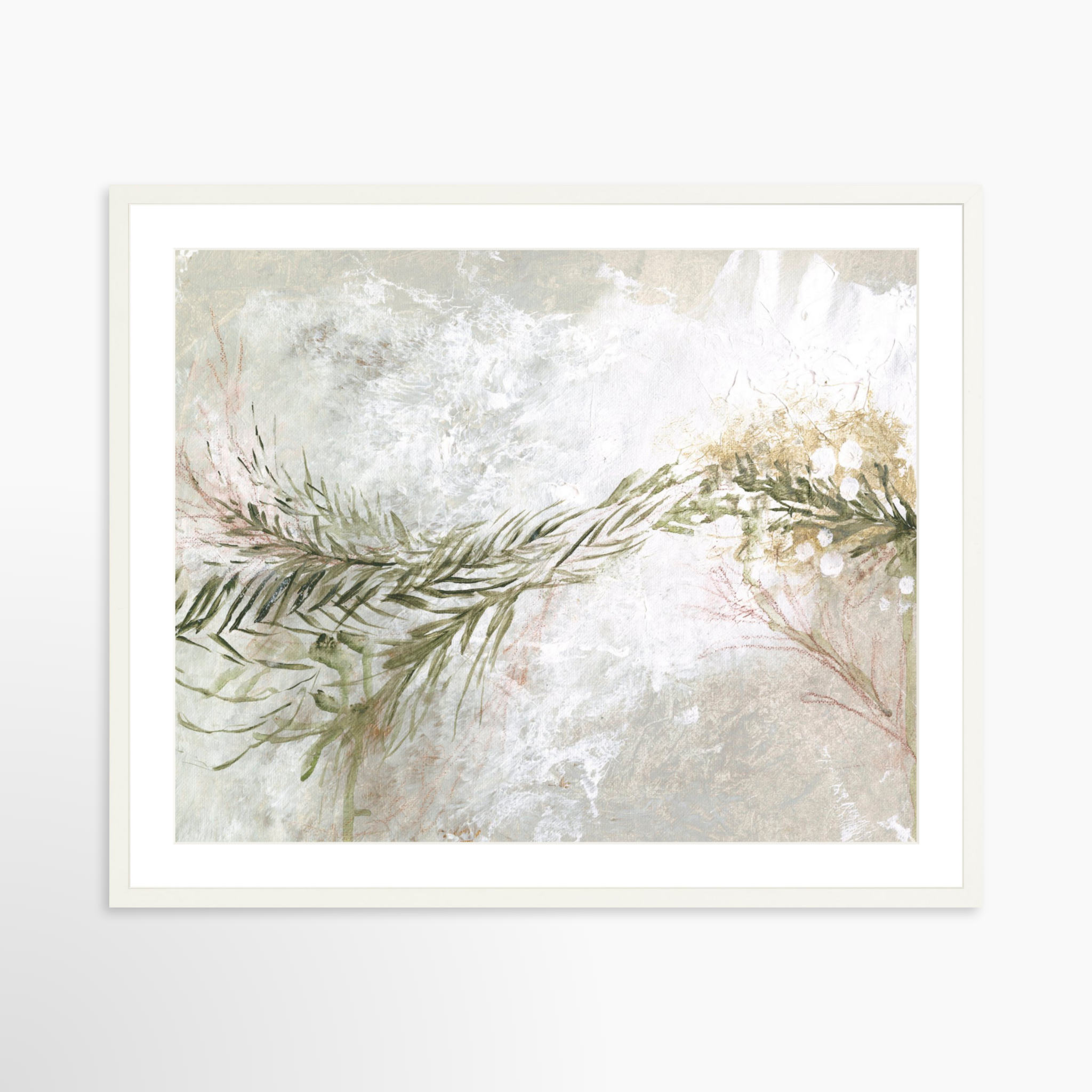 30x24 / White Frame + White Mat