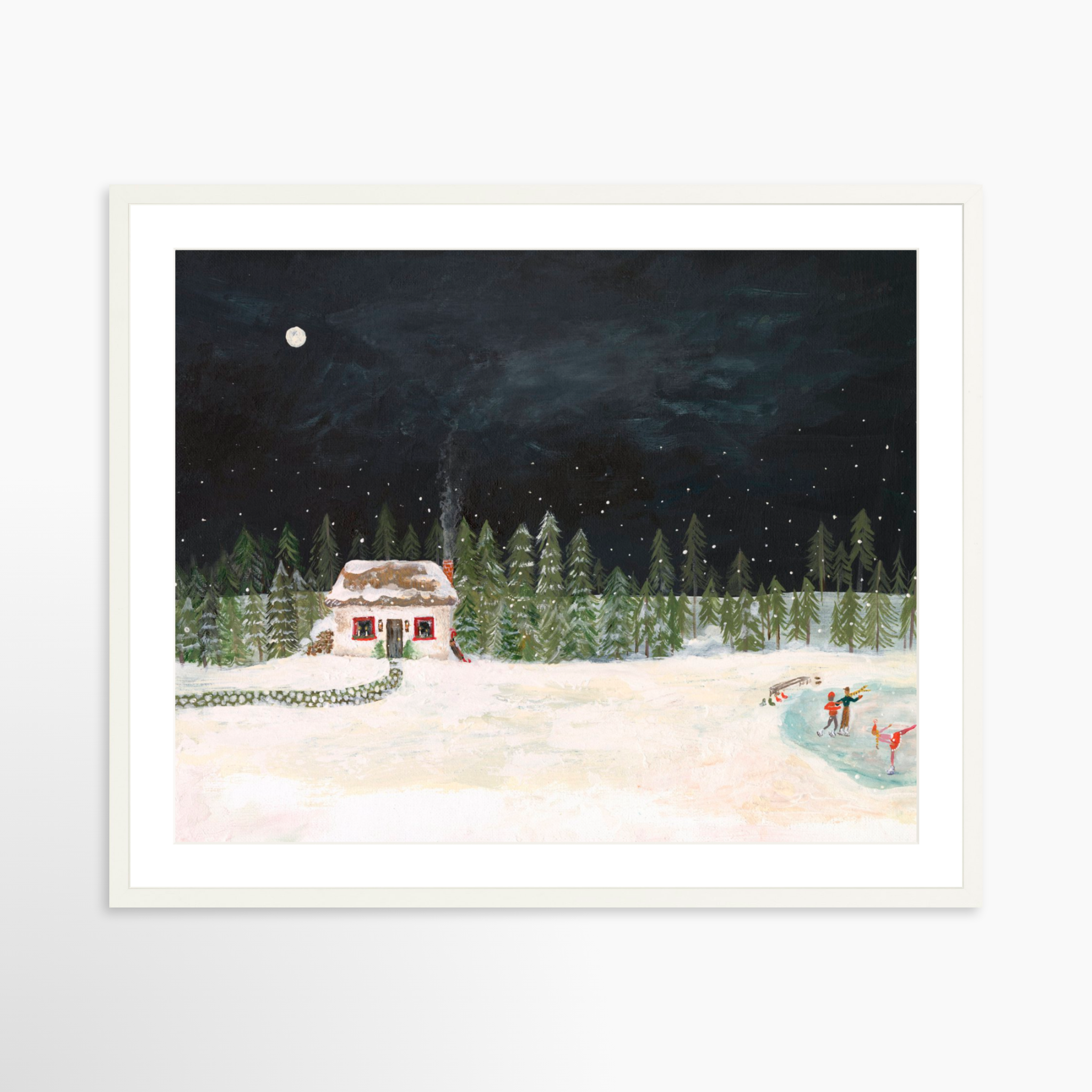 30x24 / White Frame + White Mat