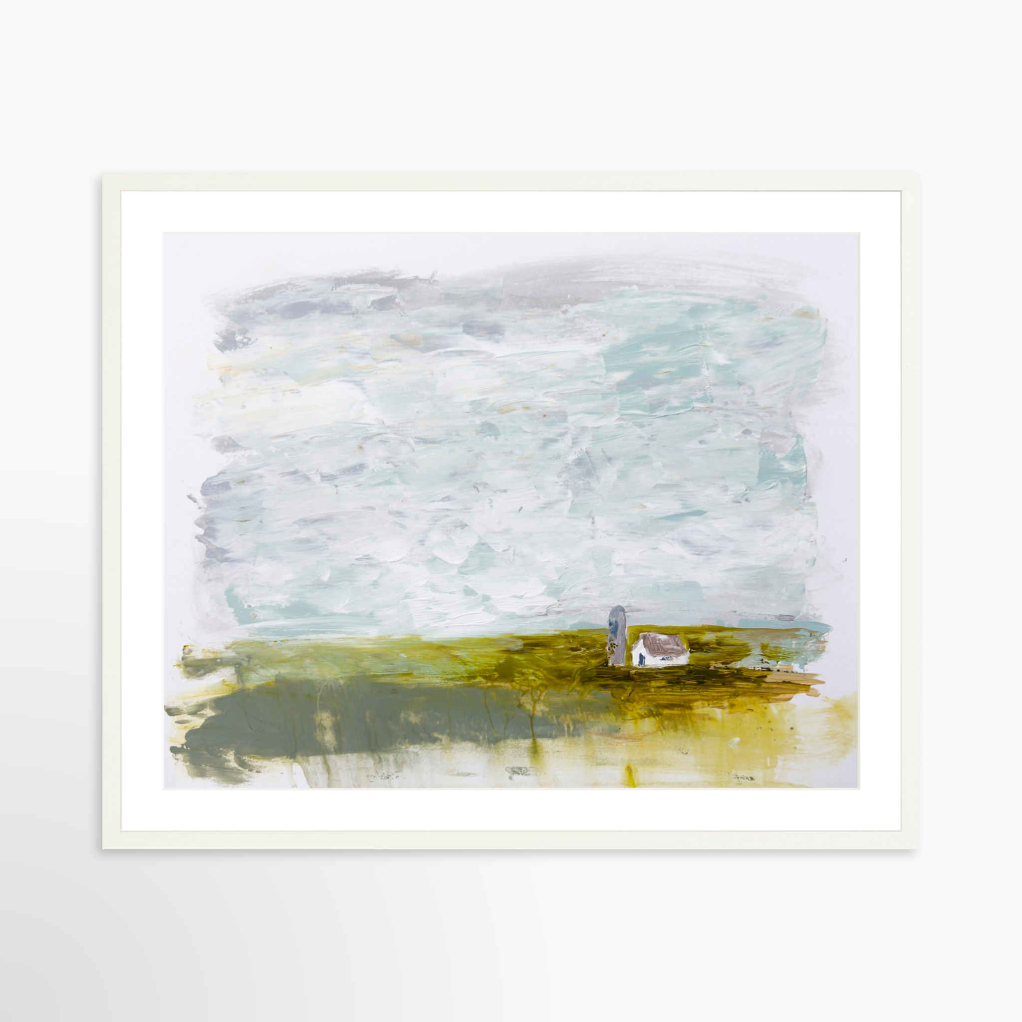 30x24 / White Frame + White Mat