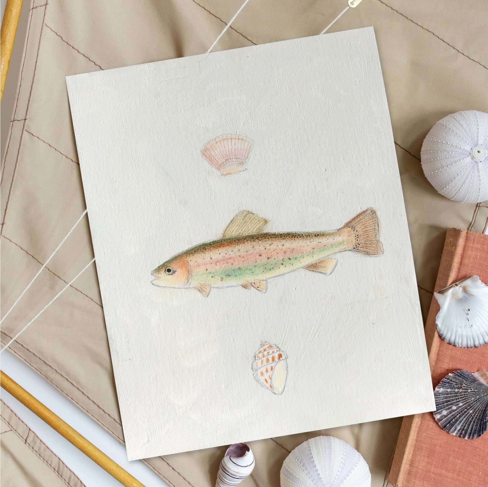 Rainbow Trout & Scallop Luxe Art Print