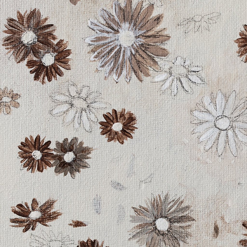 Scattered Sepia Daisies | Canvas