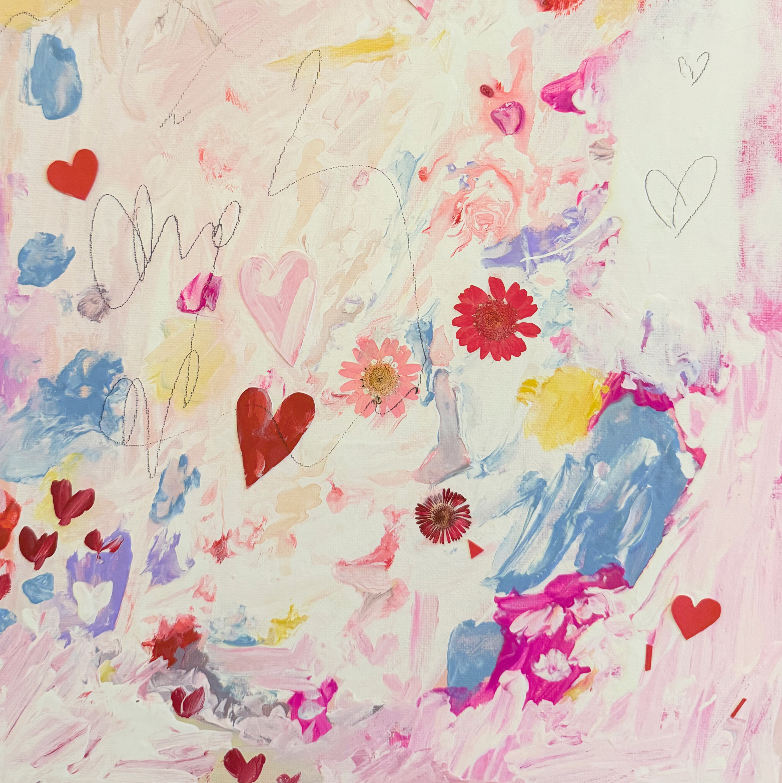 Confetti Hearts Luxe Art Print