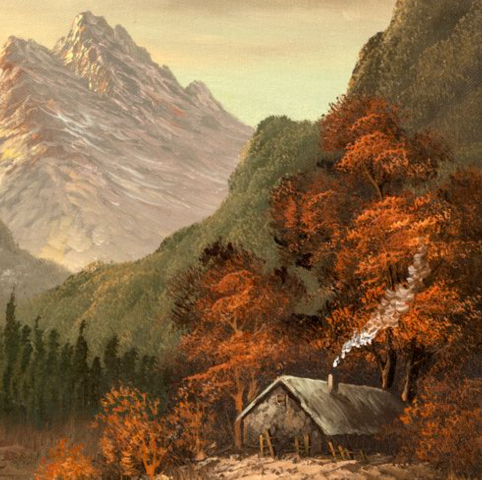 Cabin in the Smokies Canvas Wall Art . Rectangle