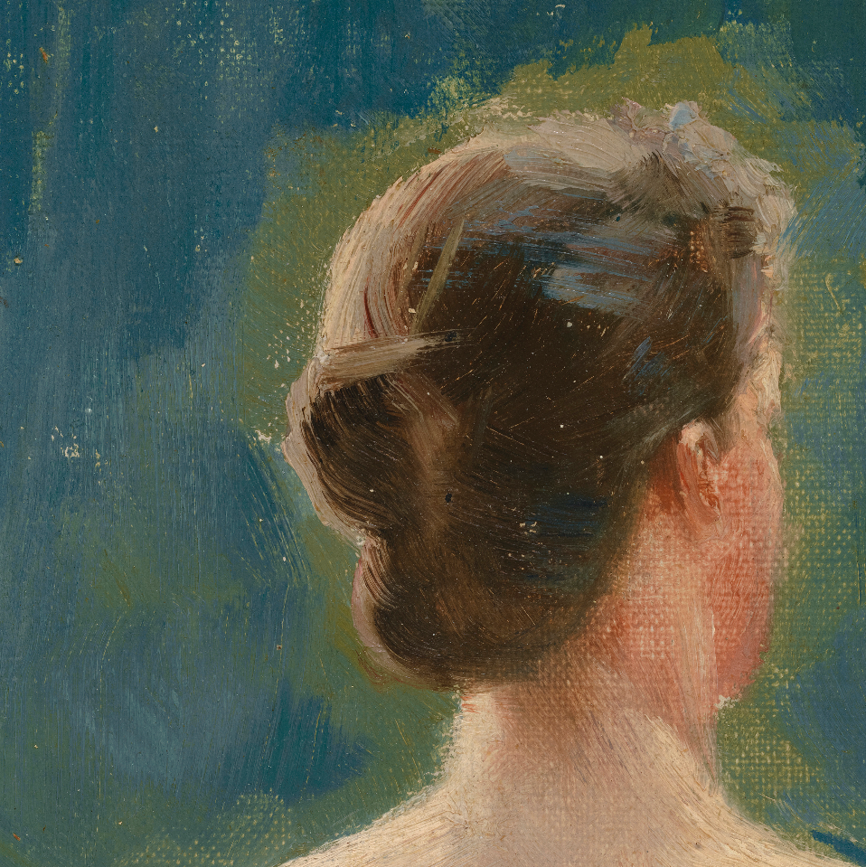 Blue Green Portrait Canvas Wall Art (Vintage Reproduction)