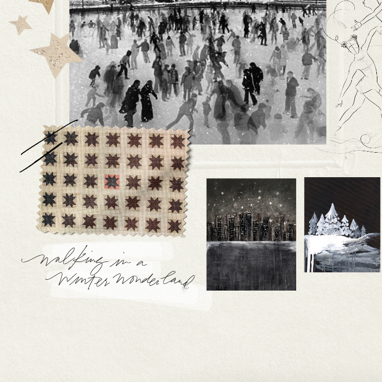 Christmastime in the City Sketchbook Canvas Wall Art