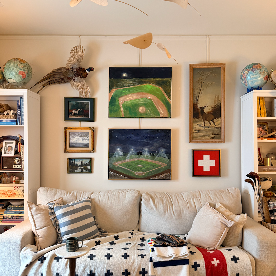 Swiss Cross Canvas Wall Art. Square