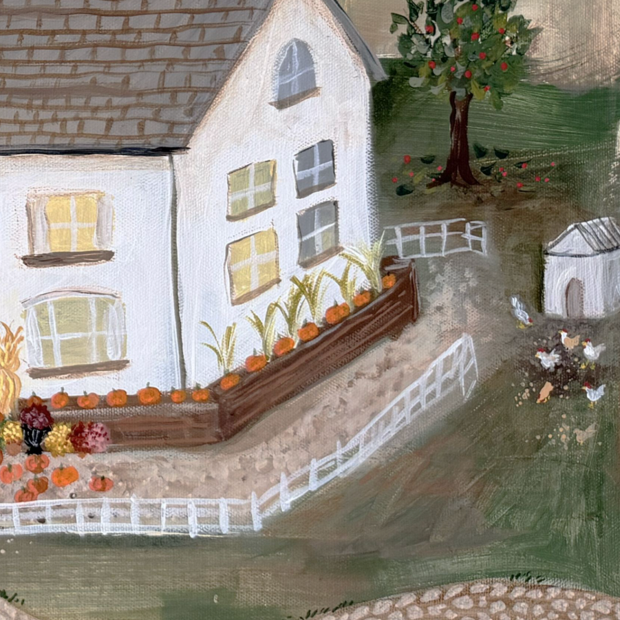 Autumn Cottage Canvas Wall Art