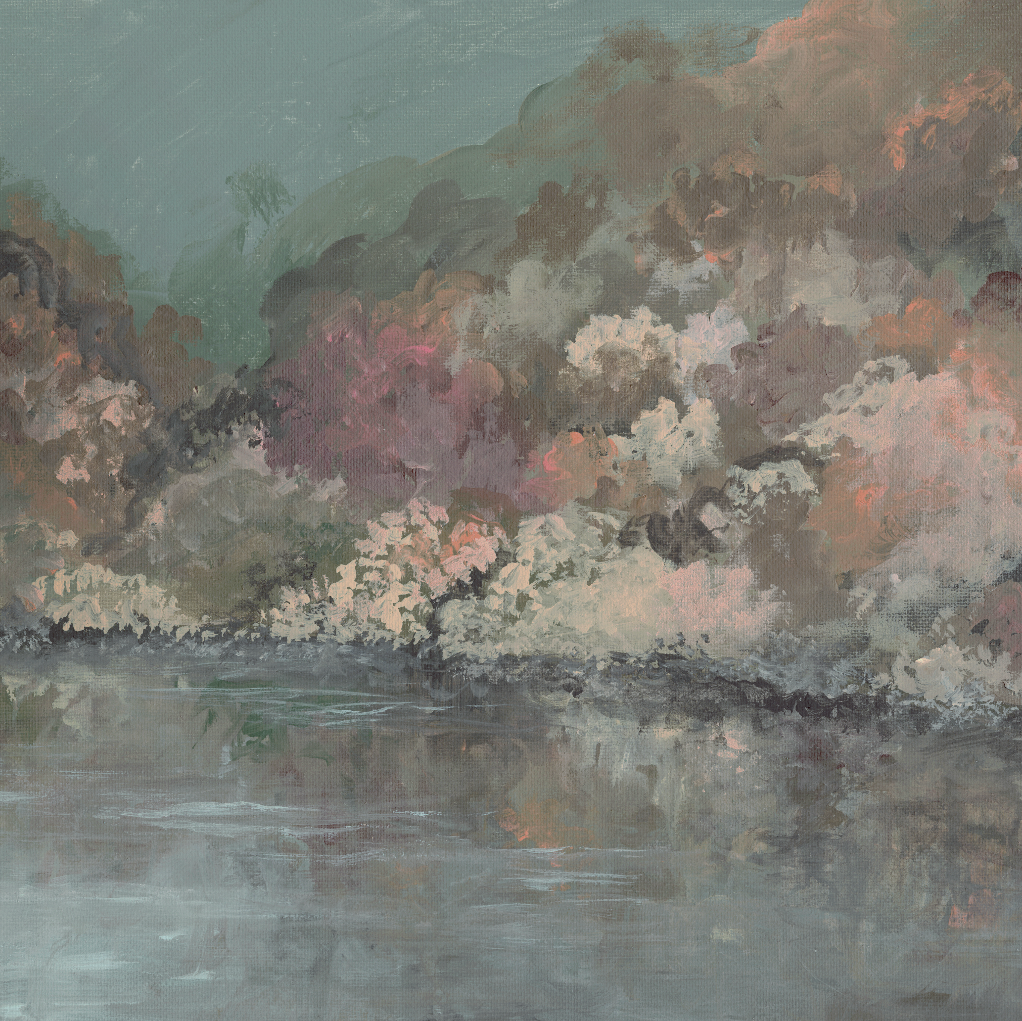 Autumn Shoreline Textured Canvas Wall Art (Rectangle)