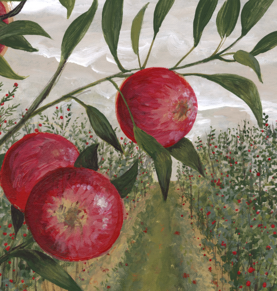 Apple Orchard Textured Canvas Wall Art