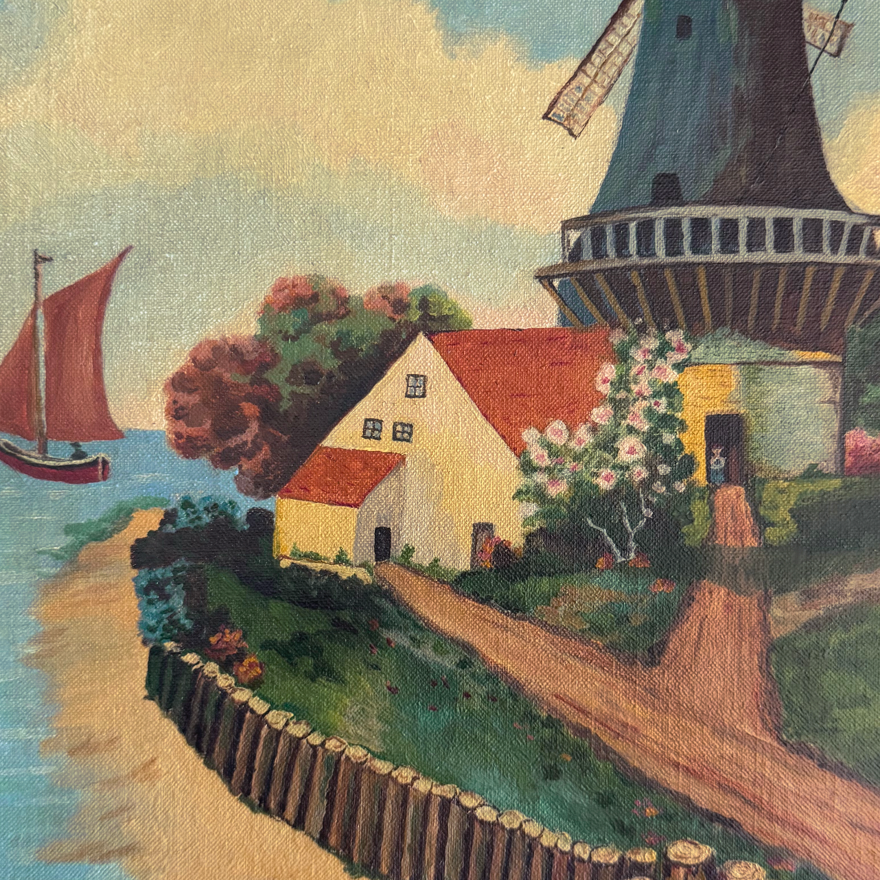 Vintage Waterside Windmill Art Print (Framing Available!)