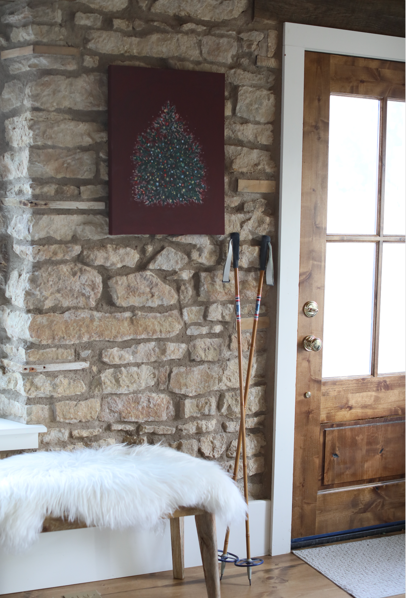 Colorful Lighted Christmas Tree Canvas