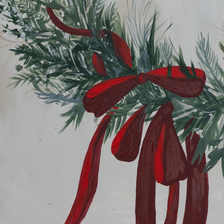 Ribboned Wreath Canvas
