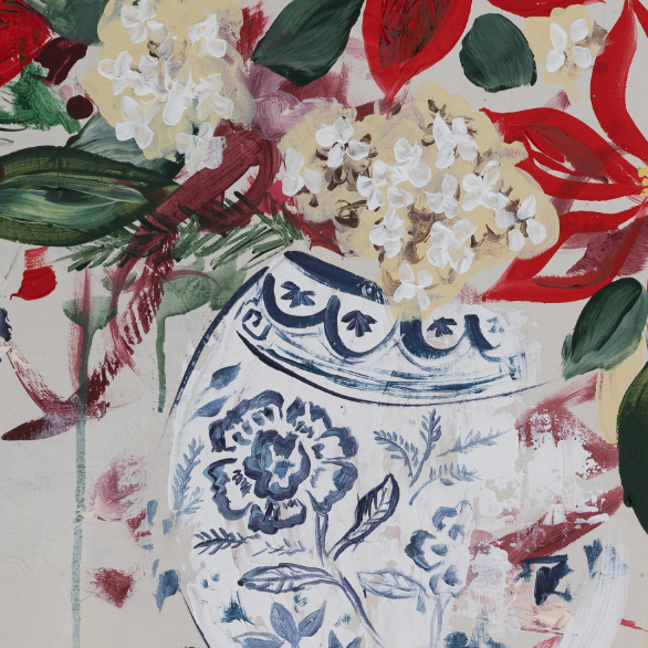Chinoiserie Christmas Bouquet Canvas