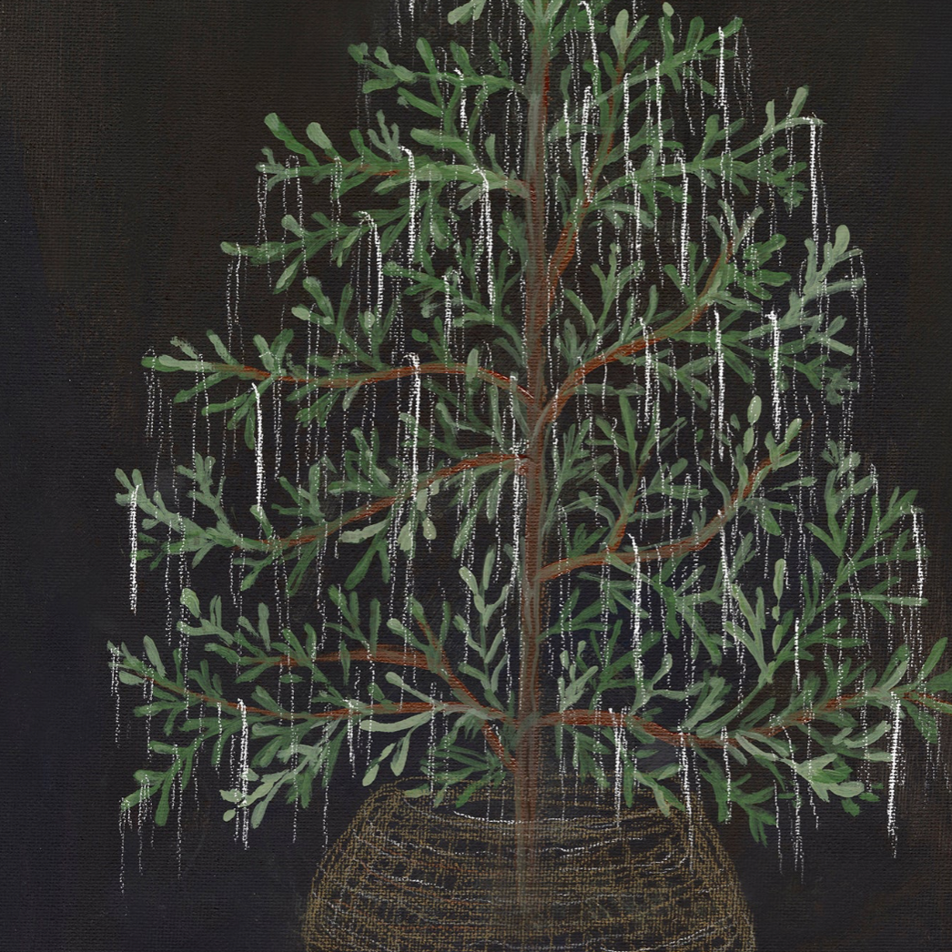 Christmas Tree with Tinsel | Canvas