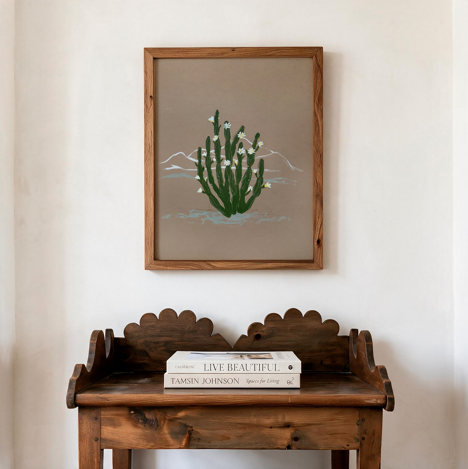 Blooming Cactus Canvas Wall Art