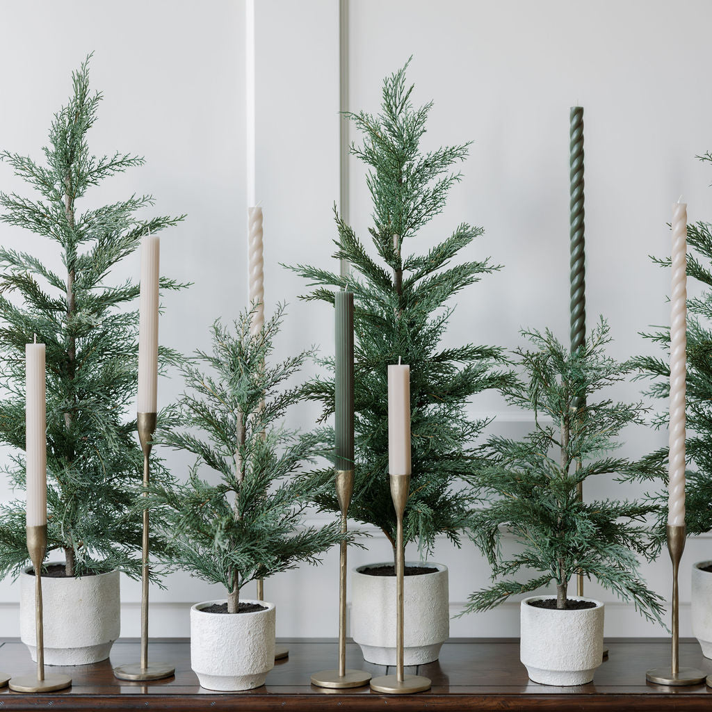 Artificial Evergreen Cedar Tree (Set of 2, 24" / 2’)