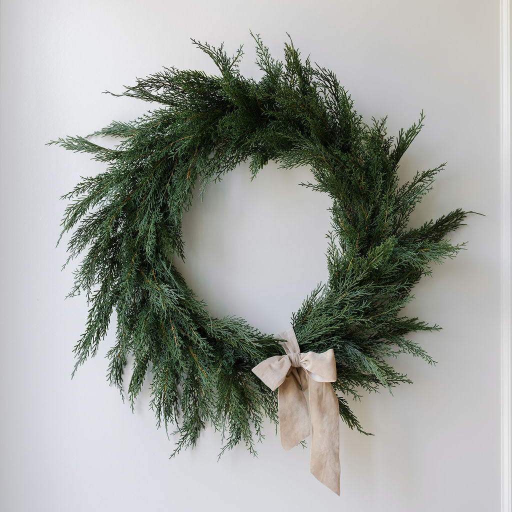 30" Faux Evergreen Cedar Wreath