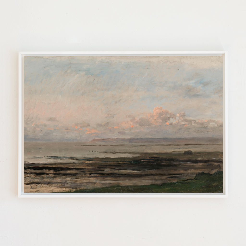 Sunset Sea Canvas Wall Art . Rectangle