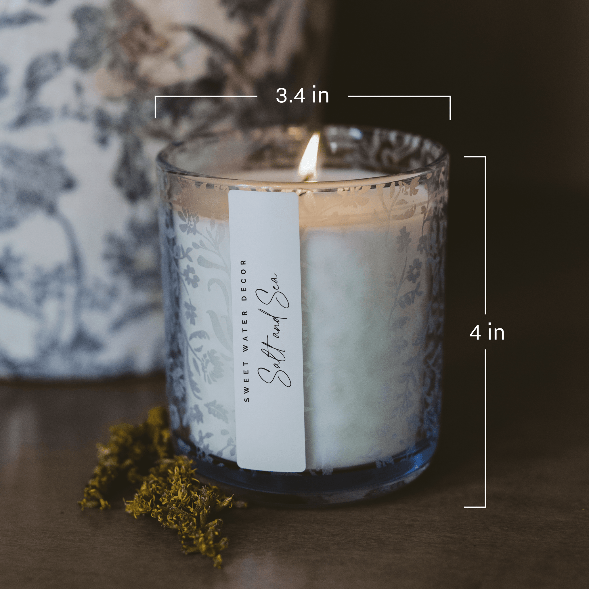 Salt and Sea Soy Candle (12 oz Blue Tinted Glass Jar)