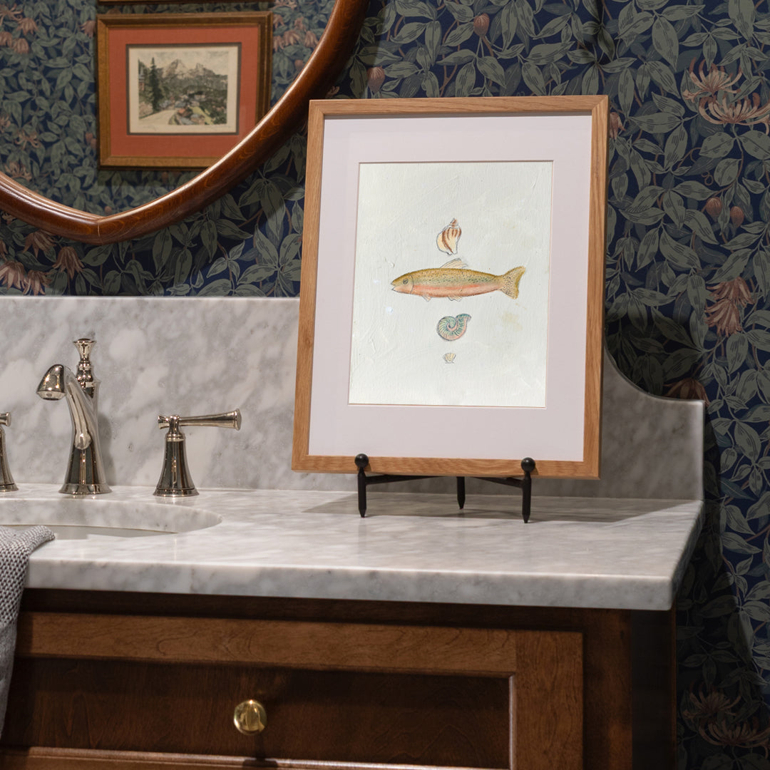 Rainbow Trout & Fossil Luxe Art Print