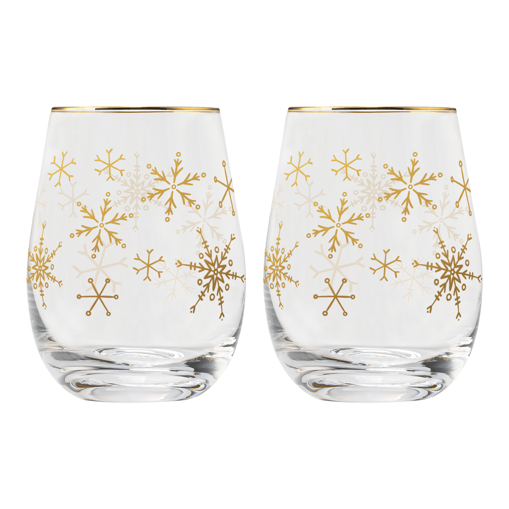 Snowflakes Stemless Wine Glass (Boxed Set of 2)