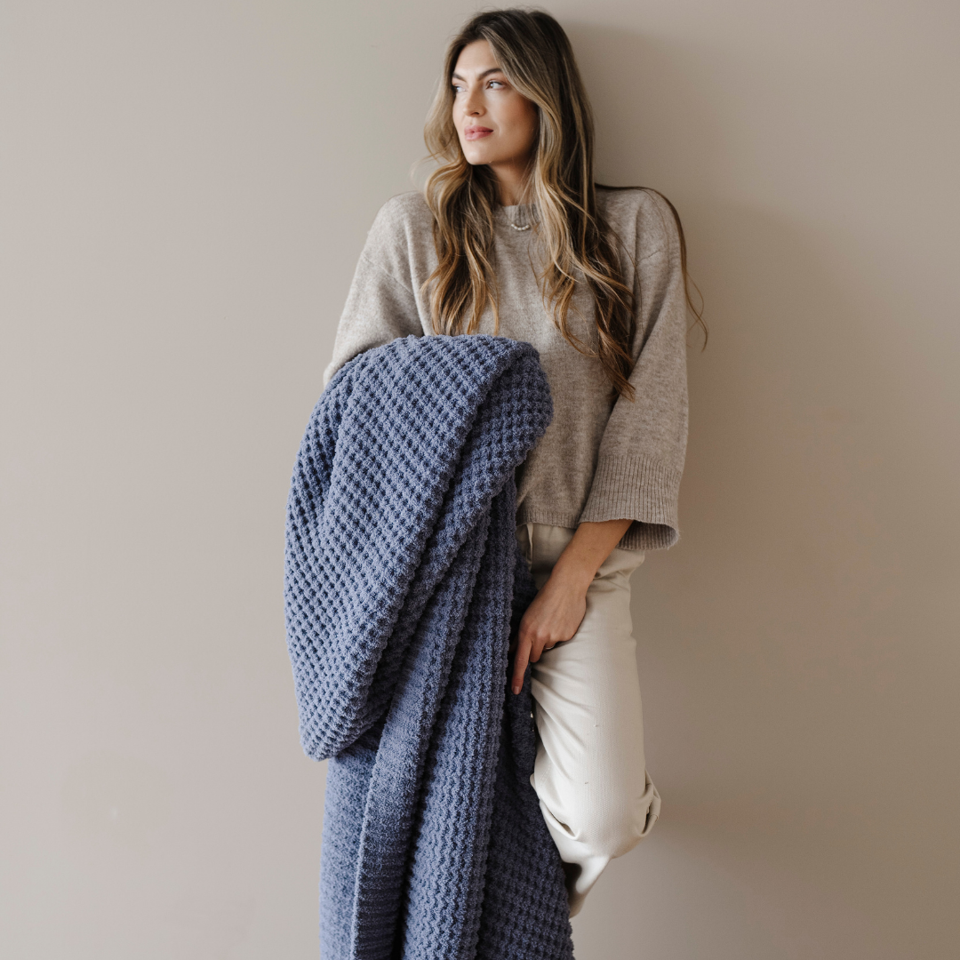 WAFFLE KNIT XL THROW BLANKET