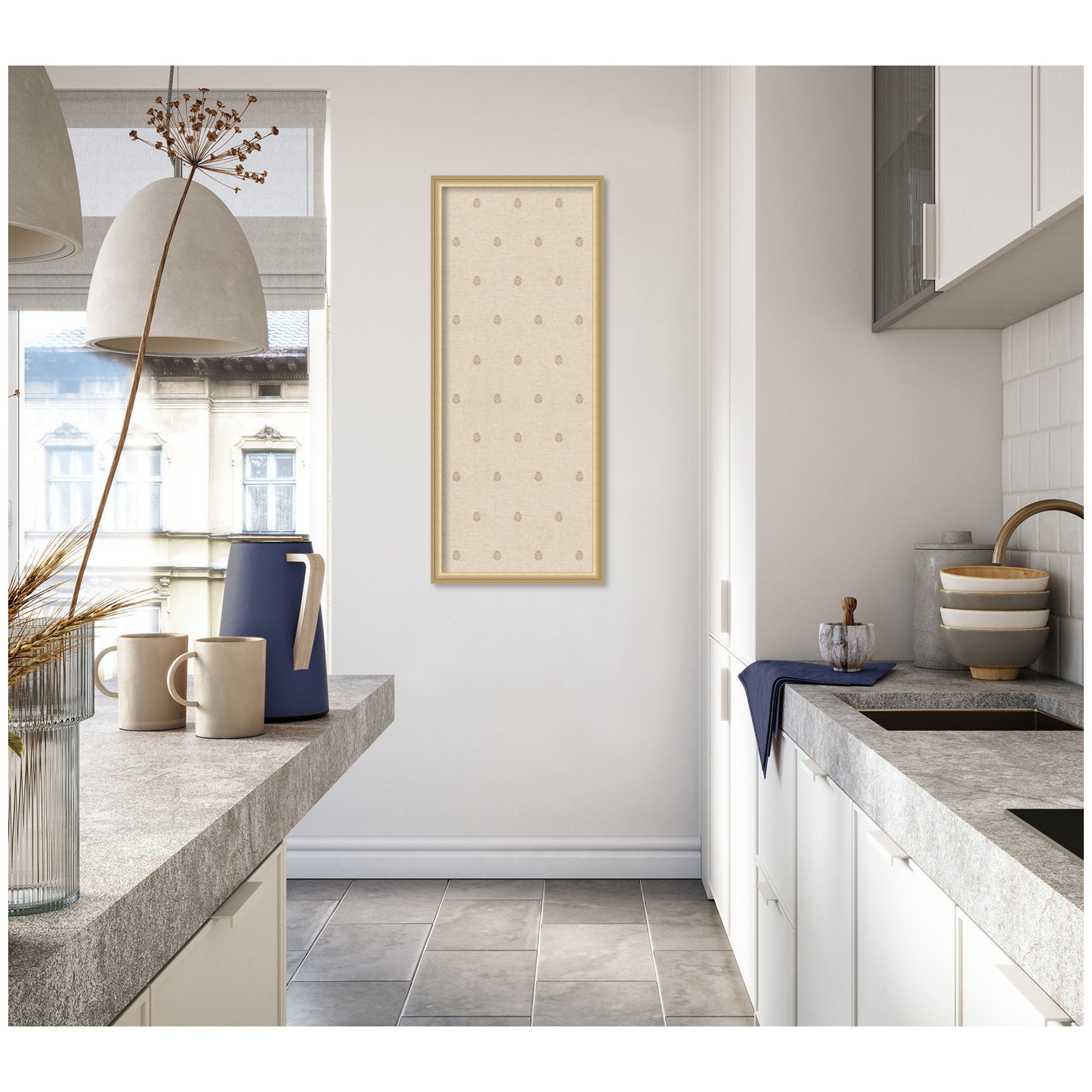 Pinboard Beige Botanical Block Print