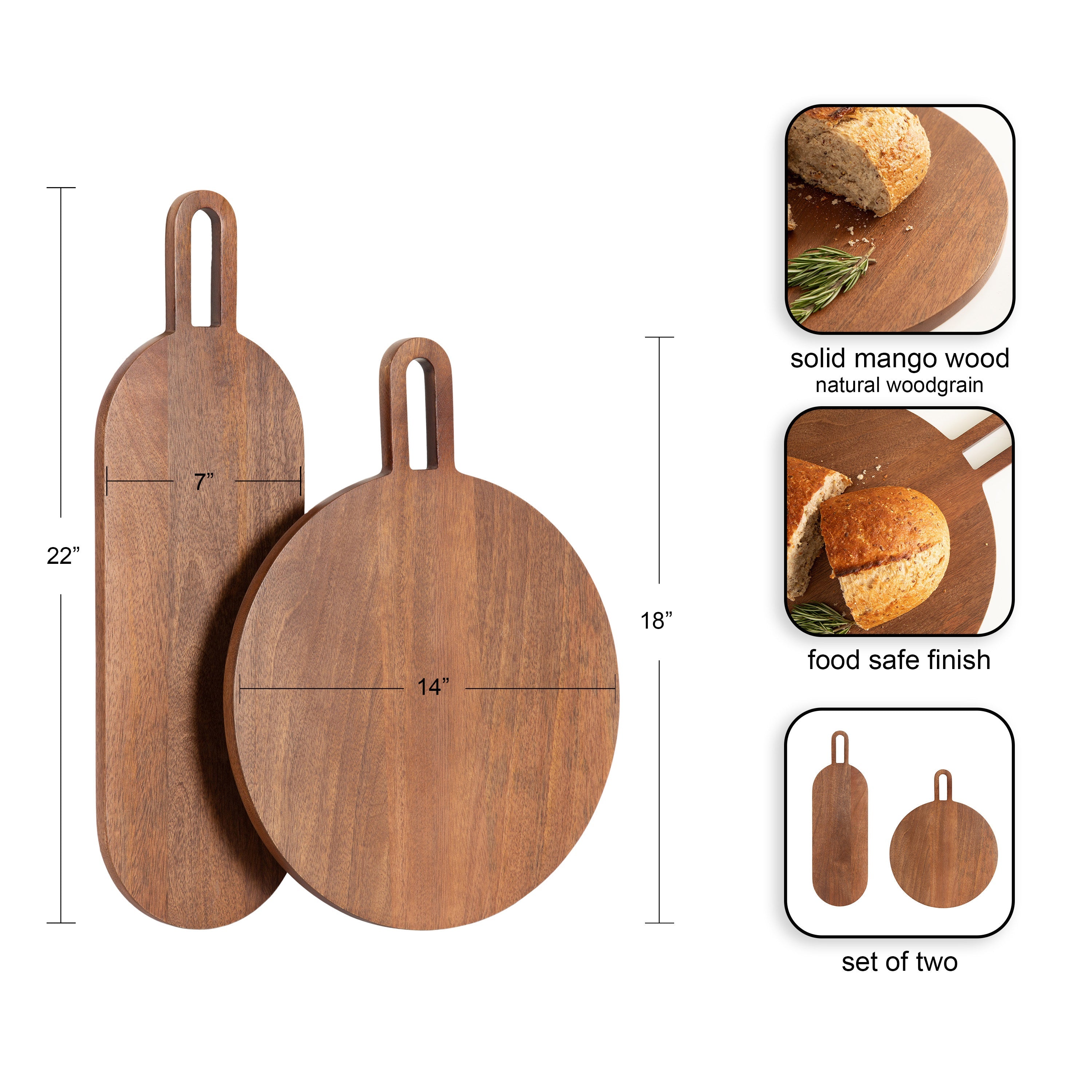 Staven 2 Piece Wood Serving Board Set