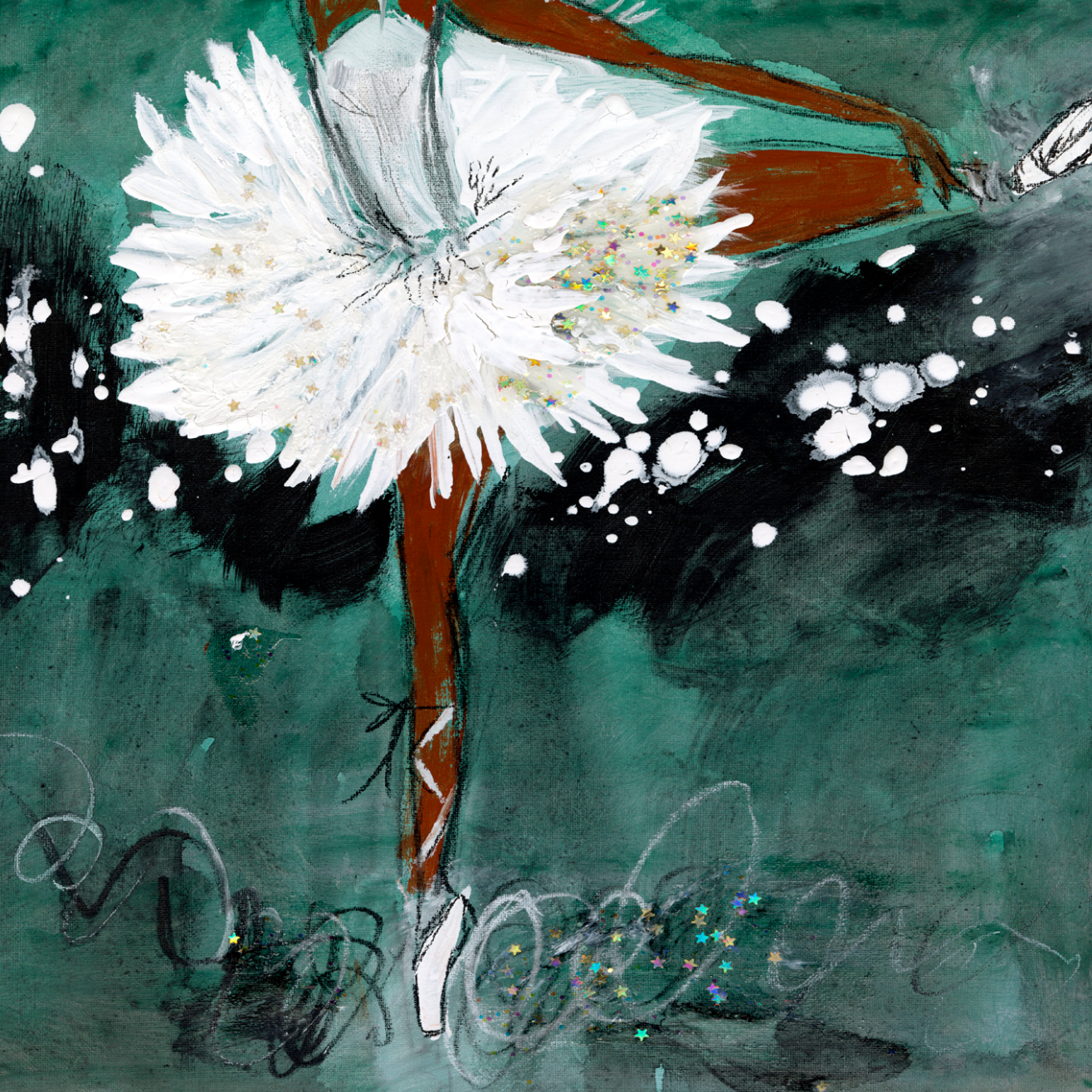 Ballerina on Stage Canvas Wall Art