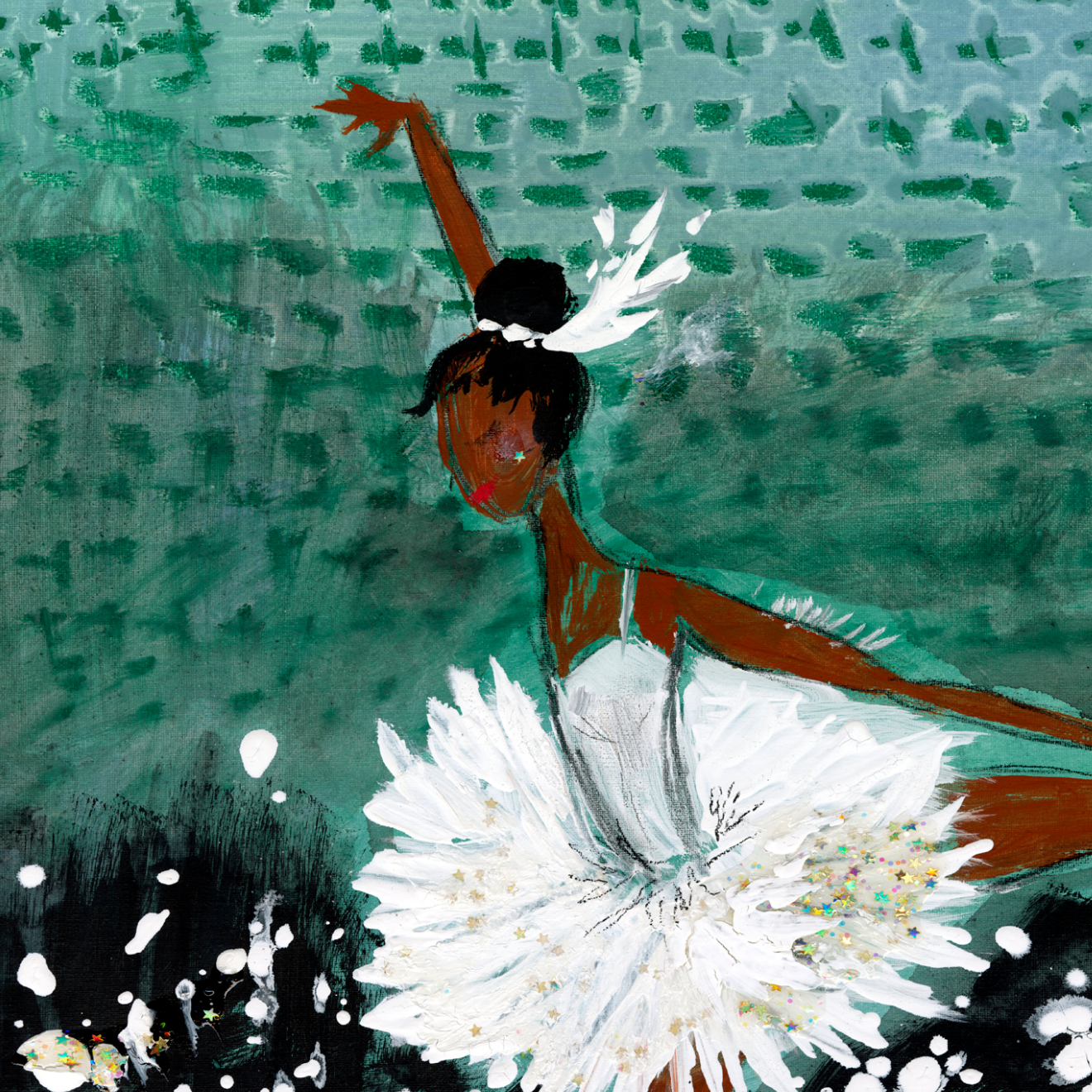 Ballerina on Stage Canvas Wall Art